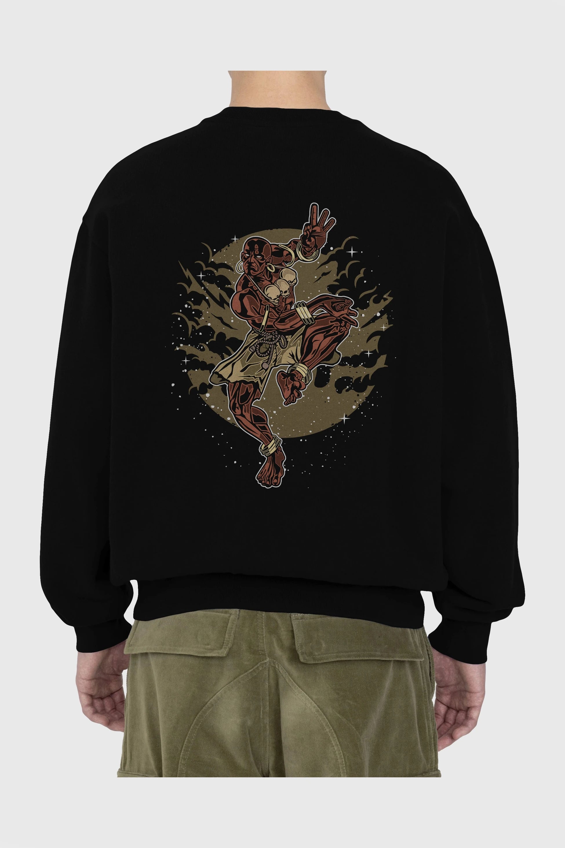 DHALSIM Arka Baskılı Oversize Sweatshirt Erkek Kadın Unisex