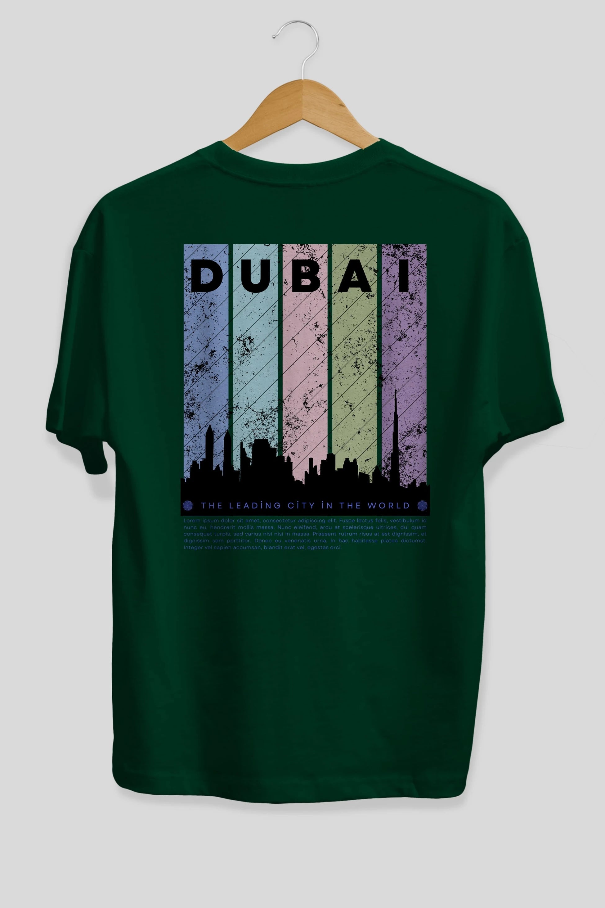 Dubai Yazılı Arka Baskılı Oversize t-shirt Erkek Kadın Unisex