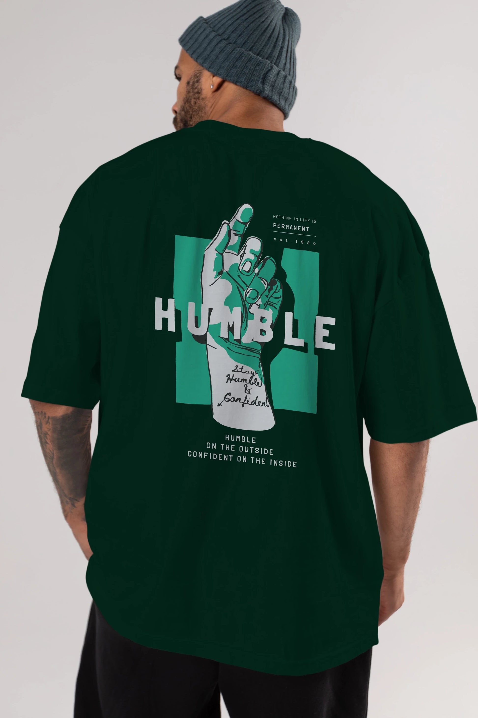 Humble Arka Baskılı Oversize t-shirt Erkek Kadın Unisex