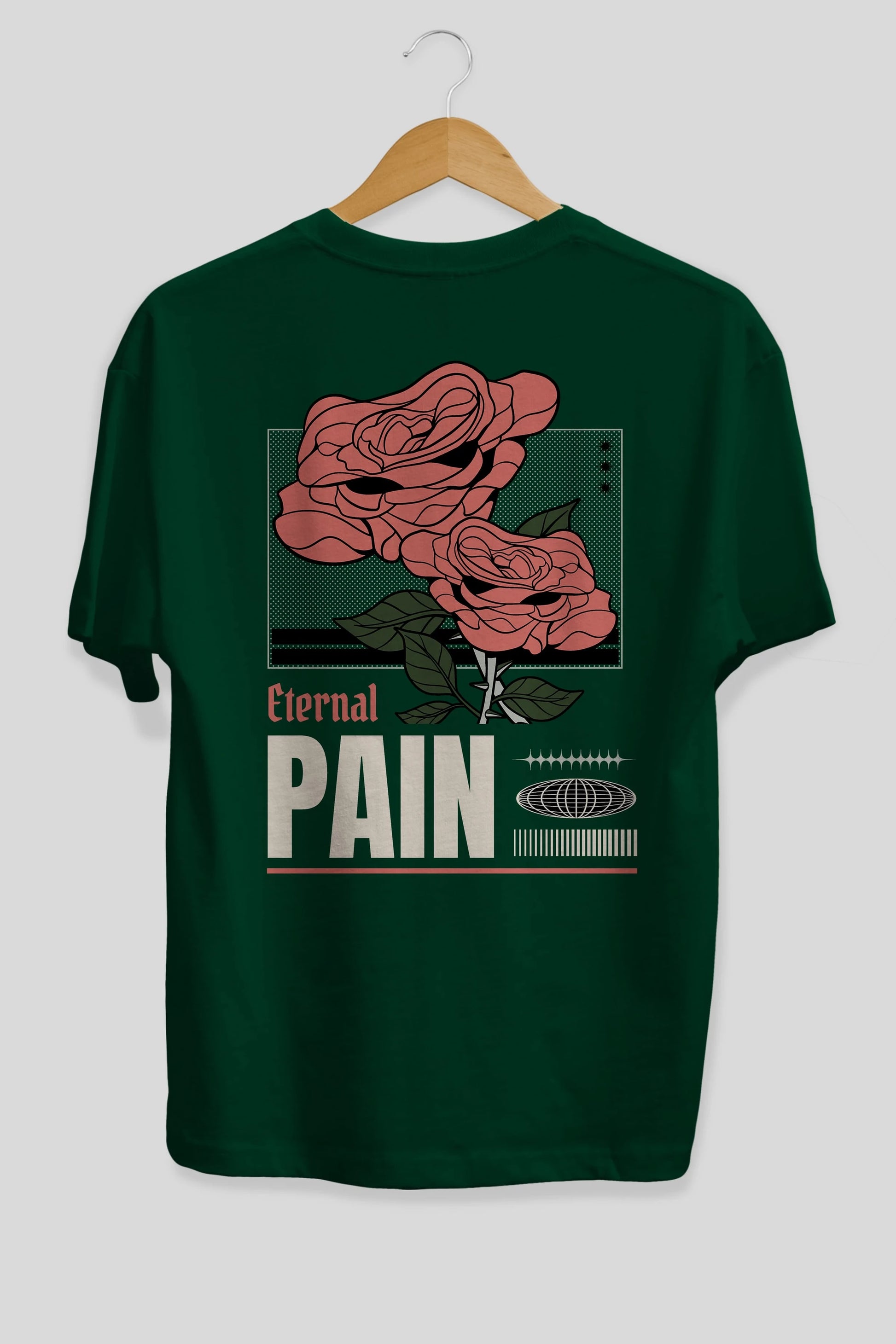 Eternal Pain Arka Baskılı Oversize t-shirt Erkek Kadın Unisex