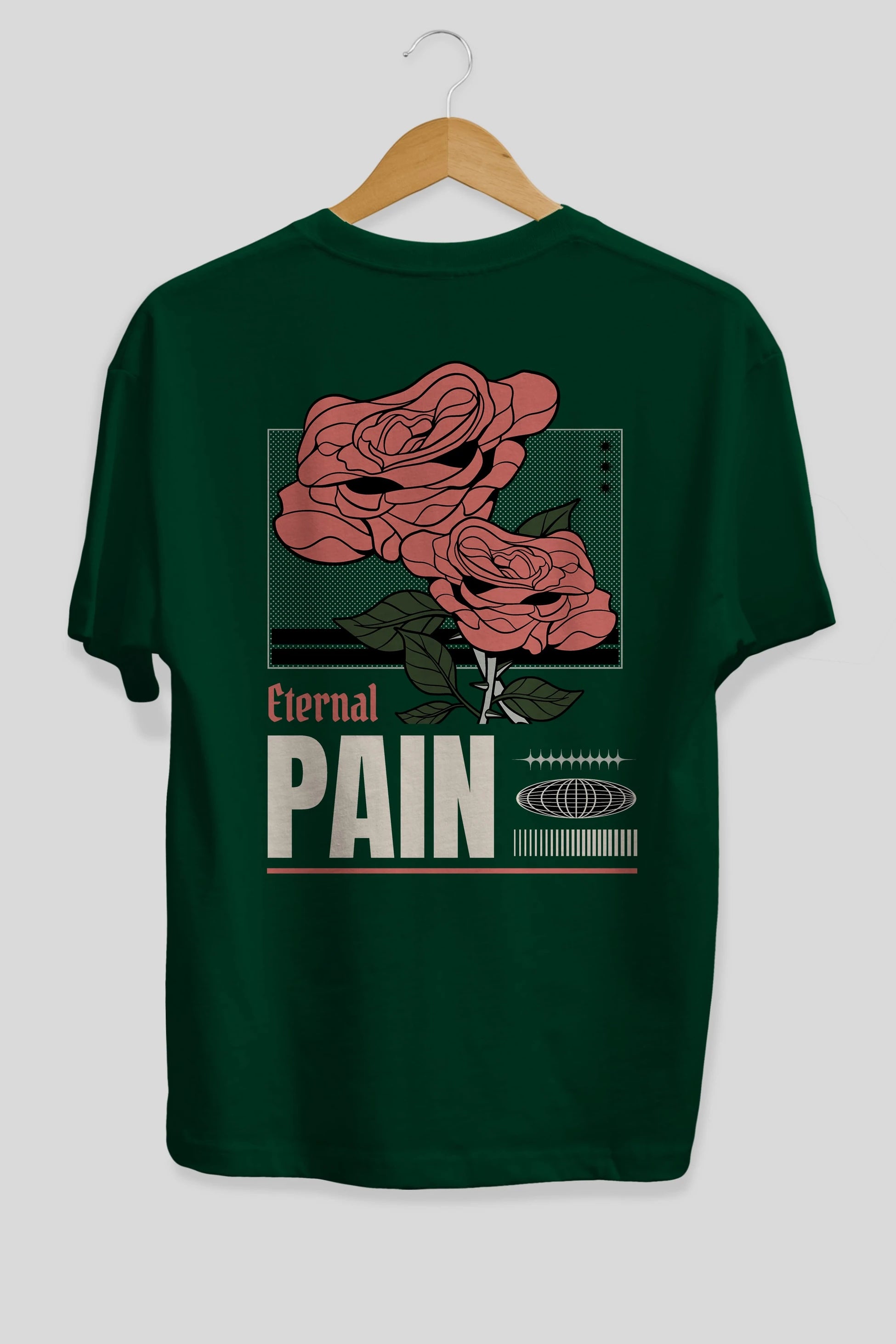 Eternal Pain Arka Baskılı Oversize t-shirt Erkek Kadın Unisex