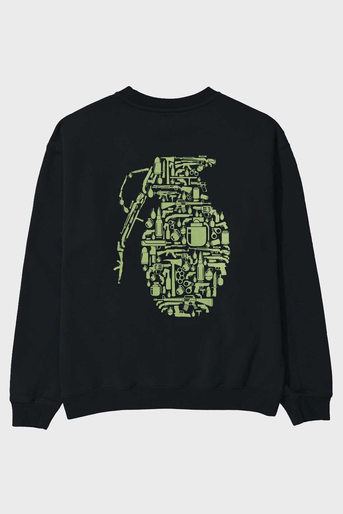 Grenade Arka Baskılı Oversize Sweatshirt Erkek Kadın Unisex