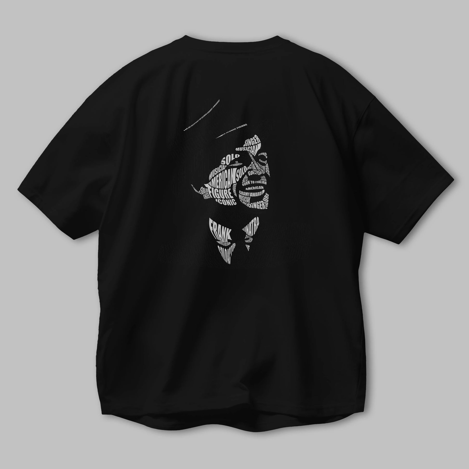 Frank Sinatra Calligram Arka Baskılı Oversize t-shirt %100 pamuk Erkek Kadın Unisex