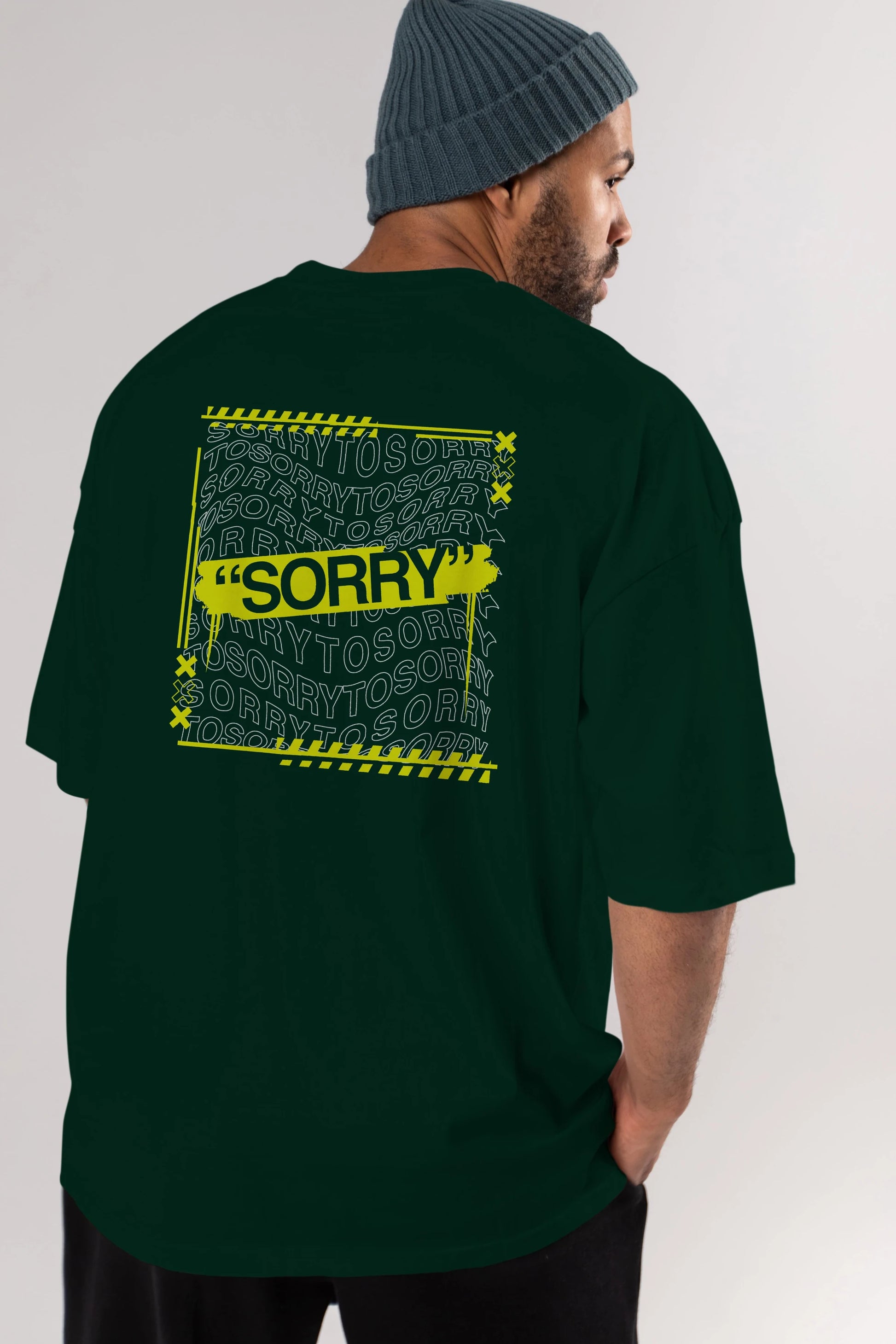 Sorry to Sorry Arka Baskılı Oversize t-shirt Erkek Kadın Unisex