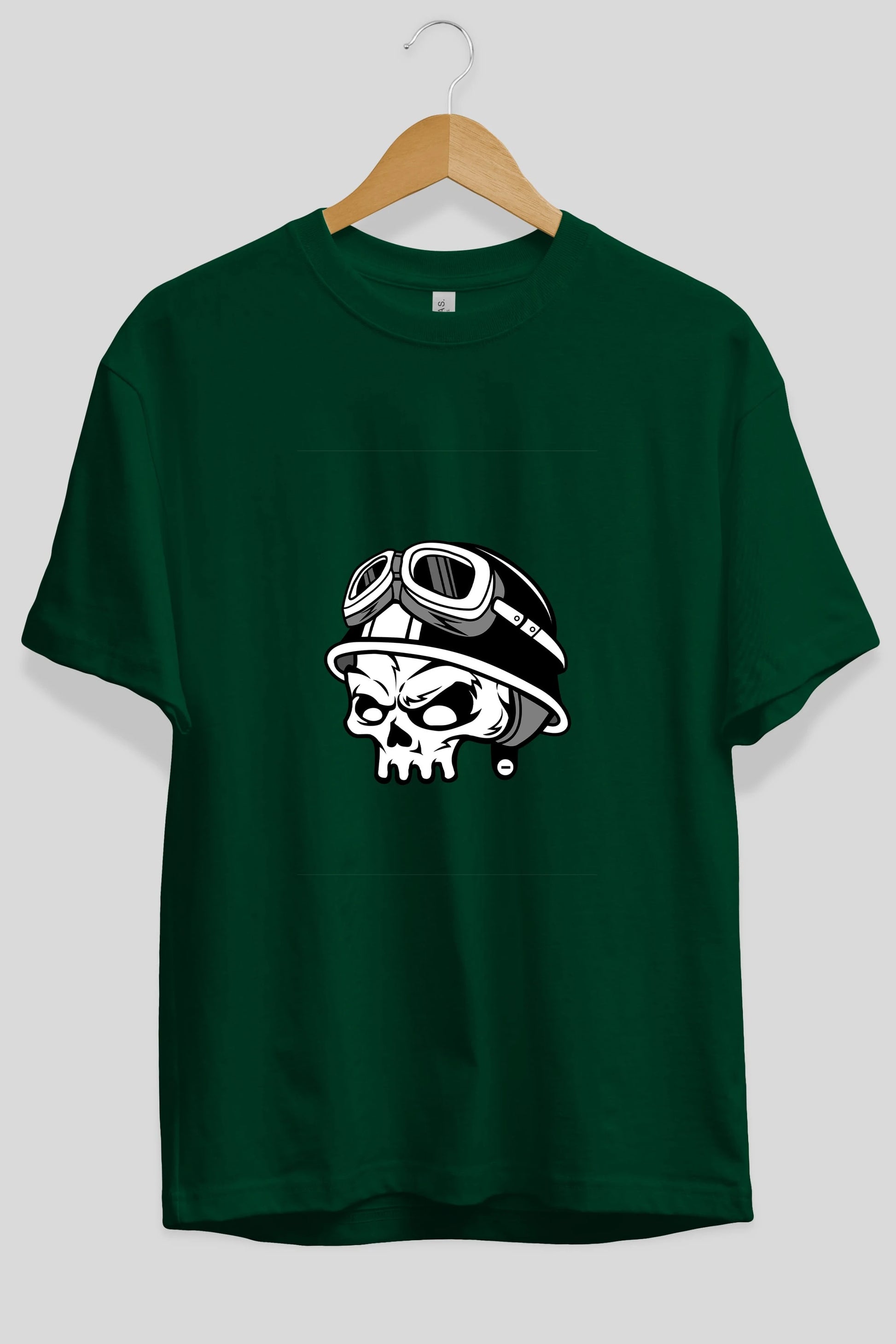 Biker Helmet Ön Baskılı Oversize t-shirt Erkek Kadın Unisex %100 Pamuk tişort
