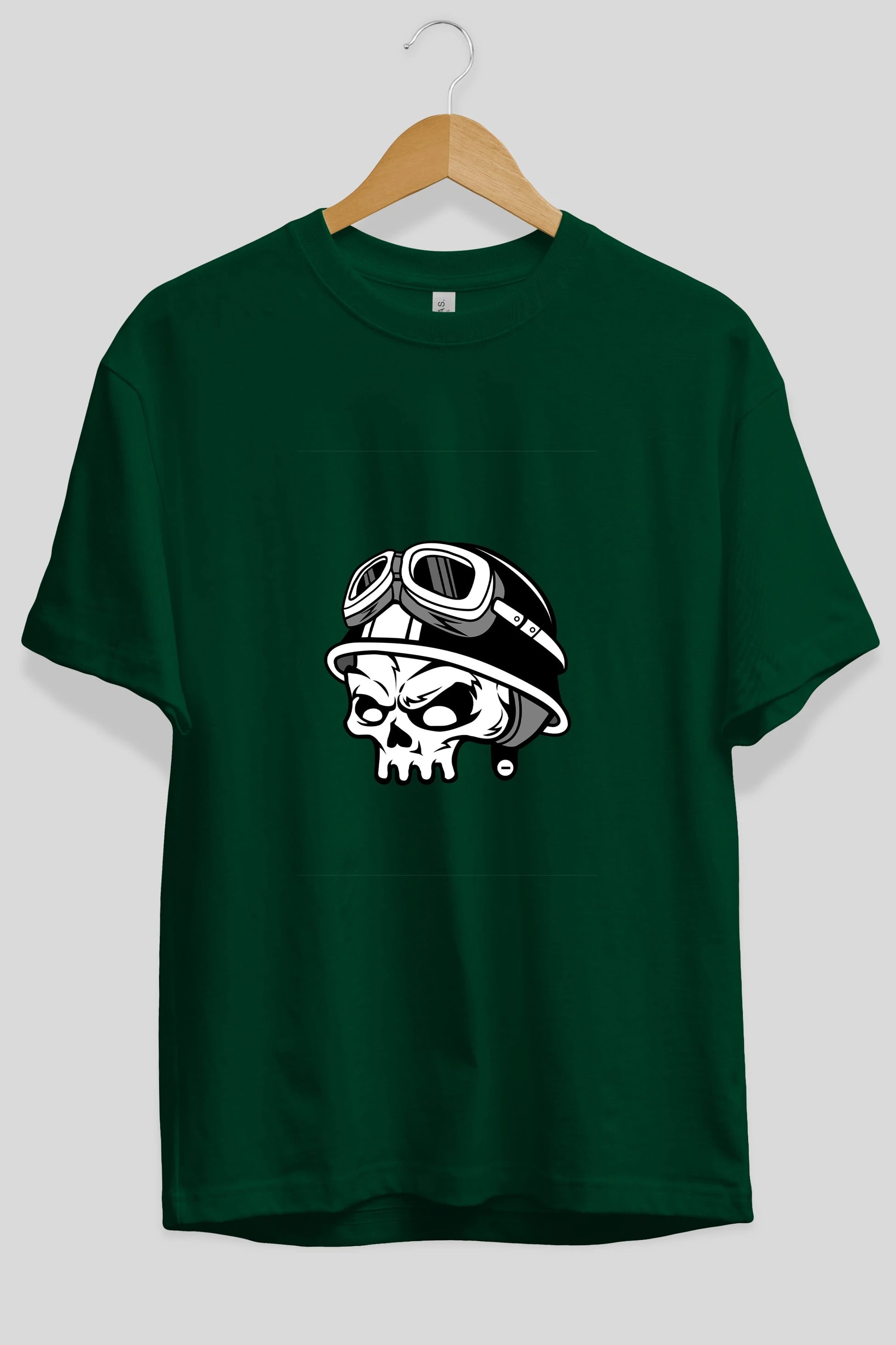 Biker Helmet Ön Baskılı Oversize t-shirt Erkek Kadın Unisex %100 Pamuk tişort