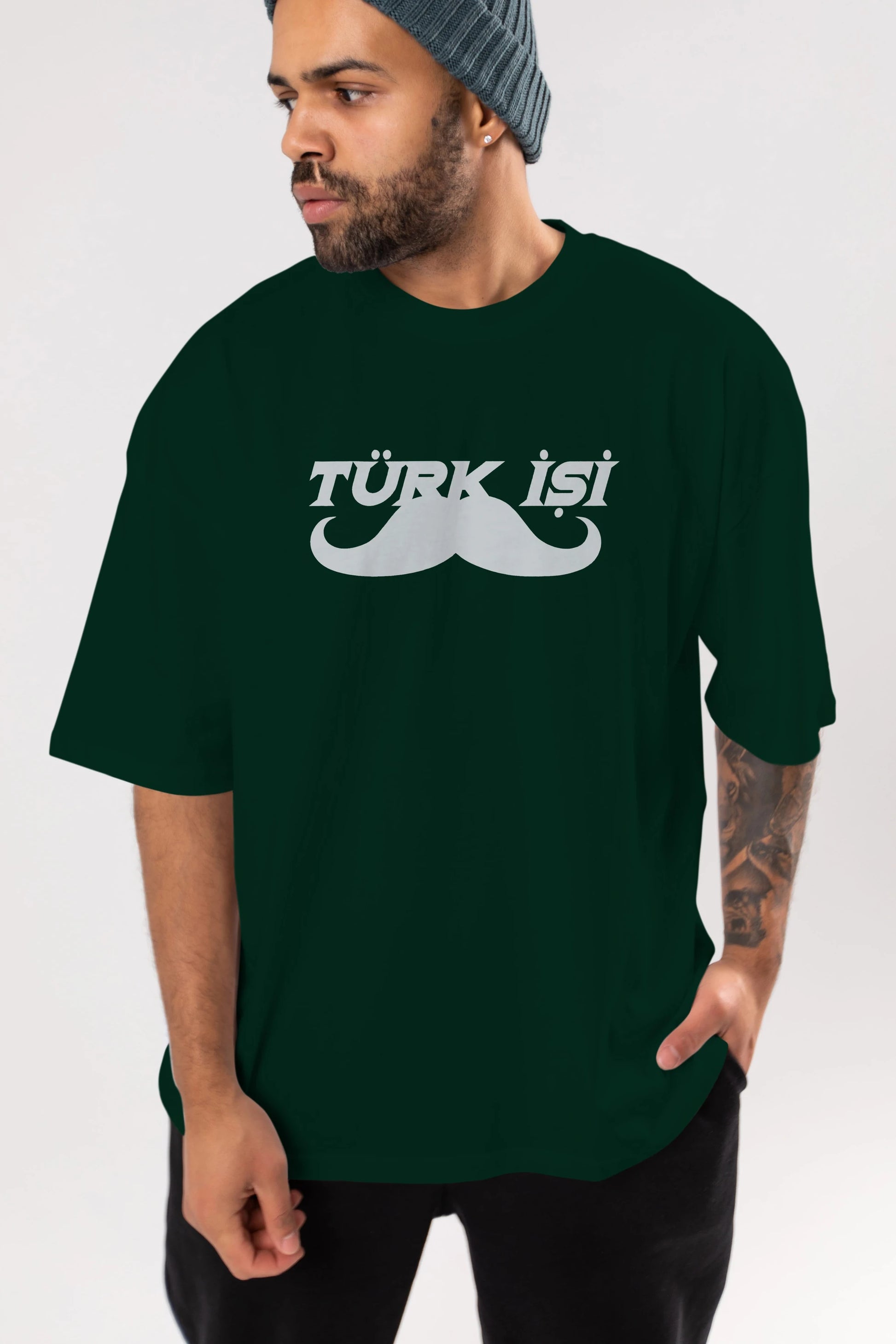 Türk İşi Ön Baskılı Oversize t-shirt %100 pamuk Erkek Kadın Unisex