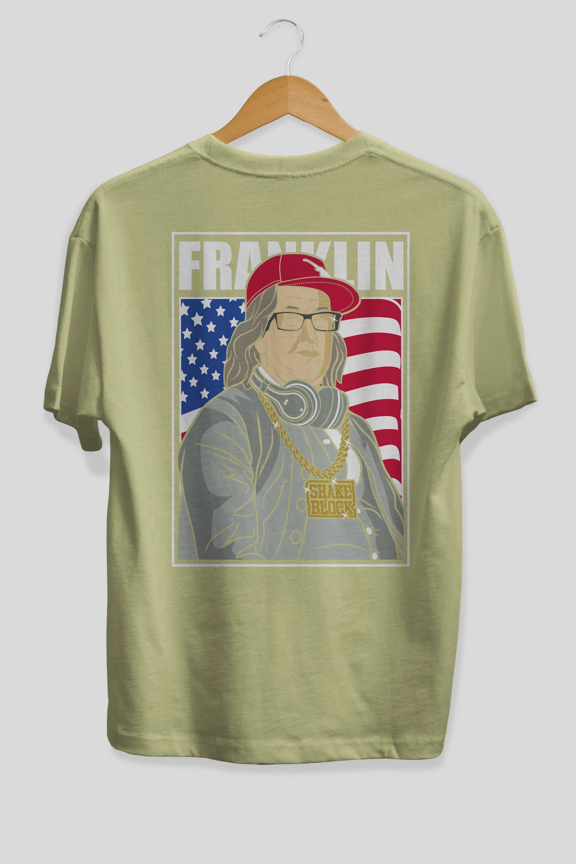 Franklin Rapper Arka Baskılı Oversize t-shirt Erkek Kadın Unisex %100 Pamuk tişort