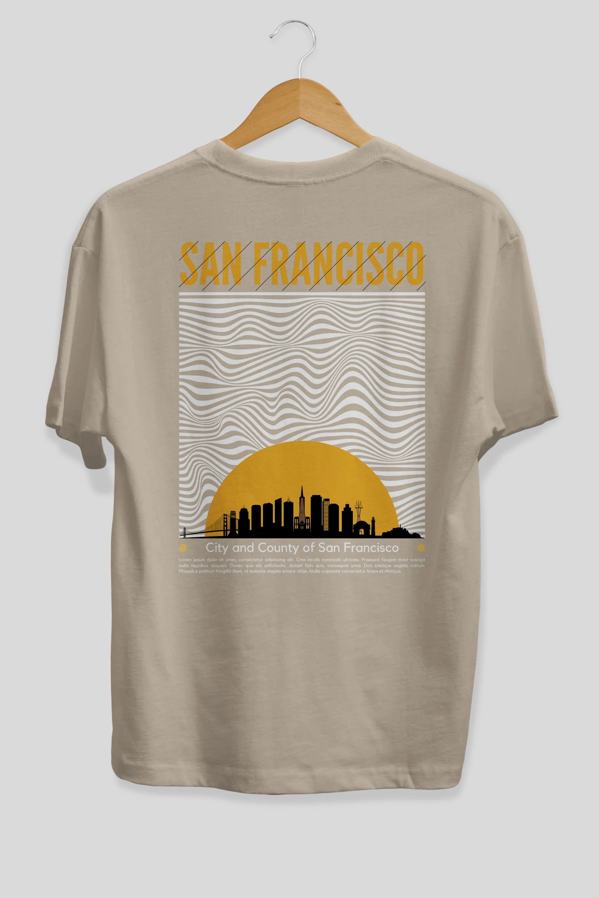 San Francisco Yazılı Arka Baskılı Oversize t-shirt Erkek Kadın Unisex