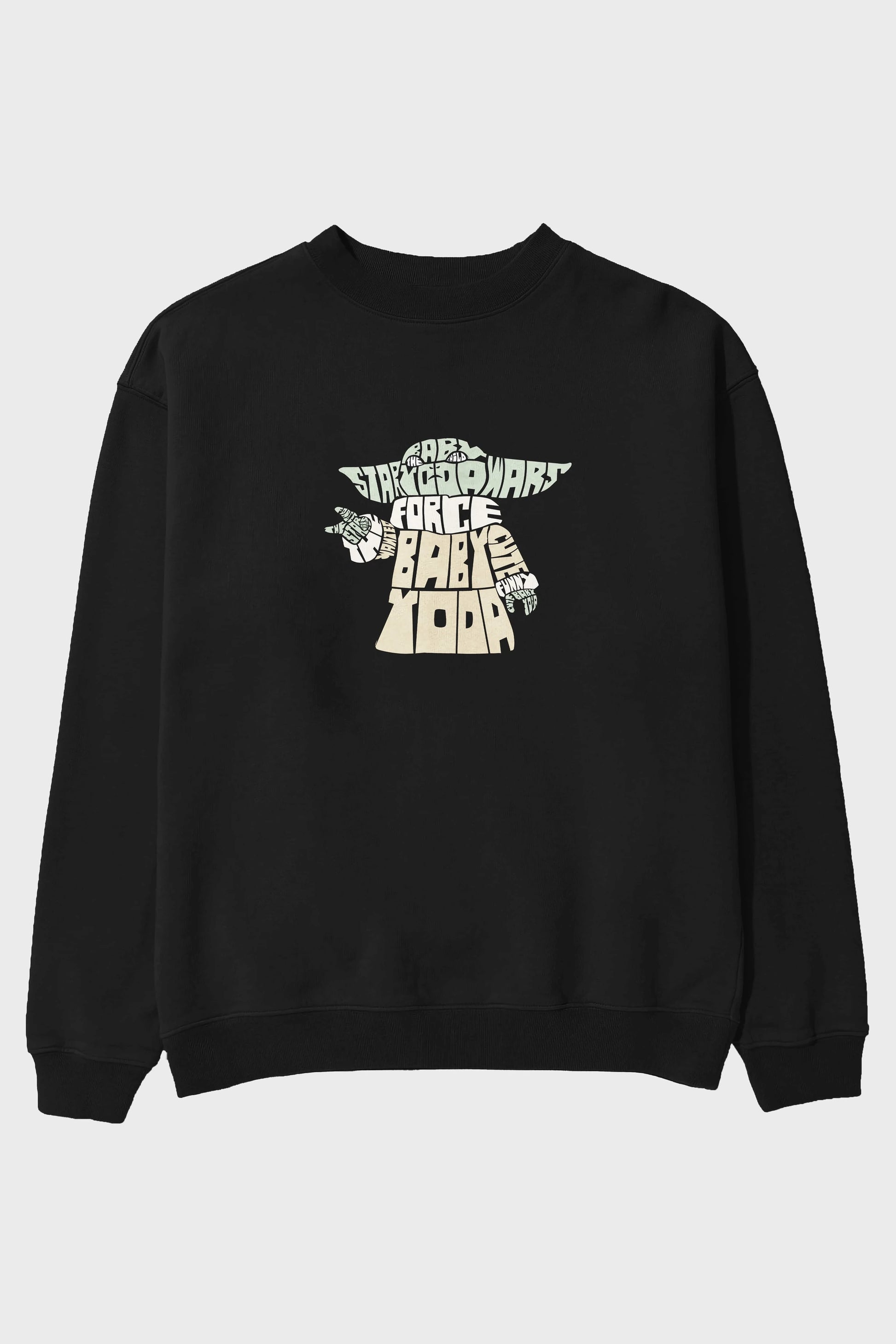 Baby Yoda Ön Baskılı Oversize Sweatshirt Erkek Kadın Unisex