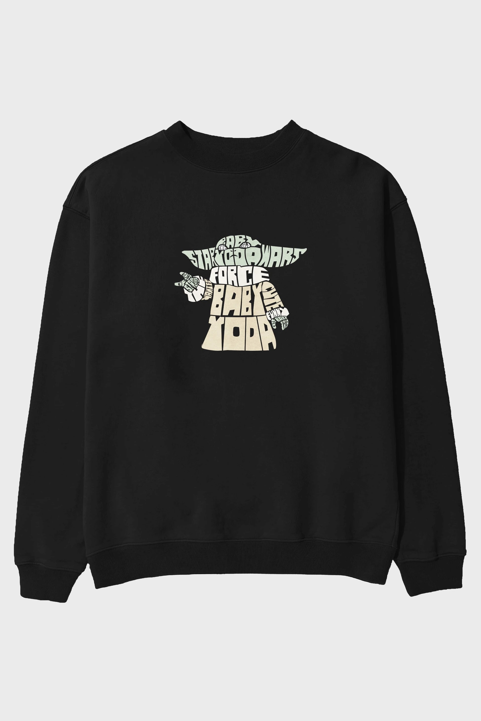 Baby Yoda Ön Baskılı Oversize Sweatshirt Erkek Kadın Unisex