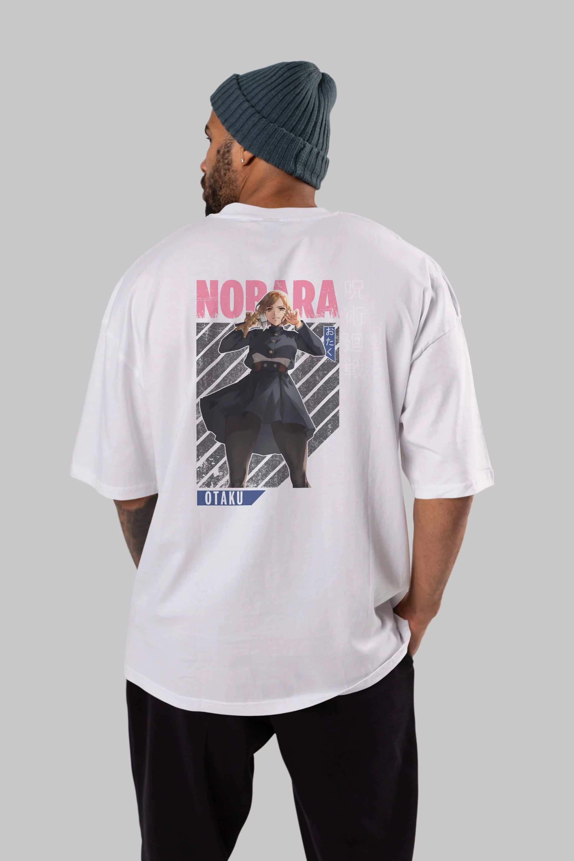 Nobara Kugisaki 4 Anime Arka Baskılı Oversize t-shirt Erkek Kadın Unisex