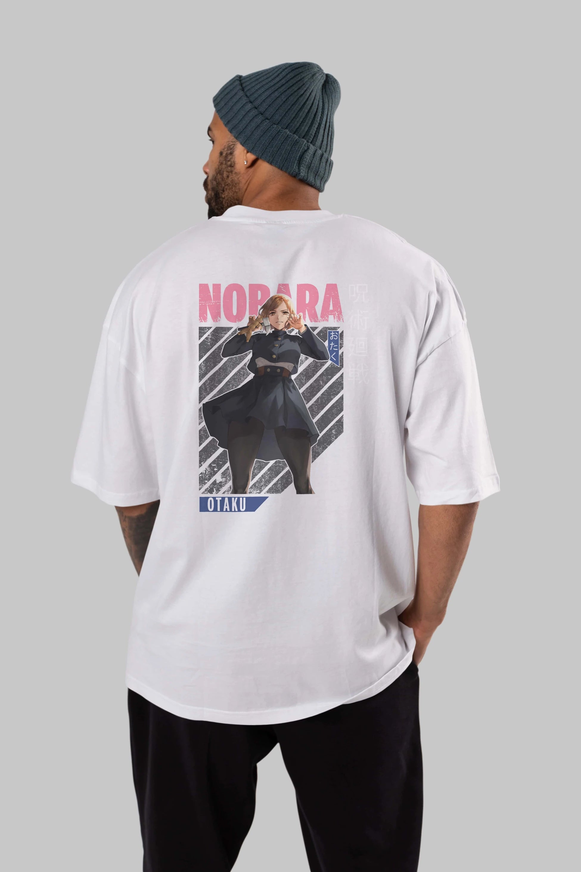 Nobara Kugisaki 4 Anime Arka Baskılı Oversize t-shirt Erkek Kadın Unisex