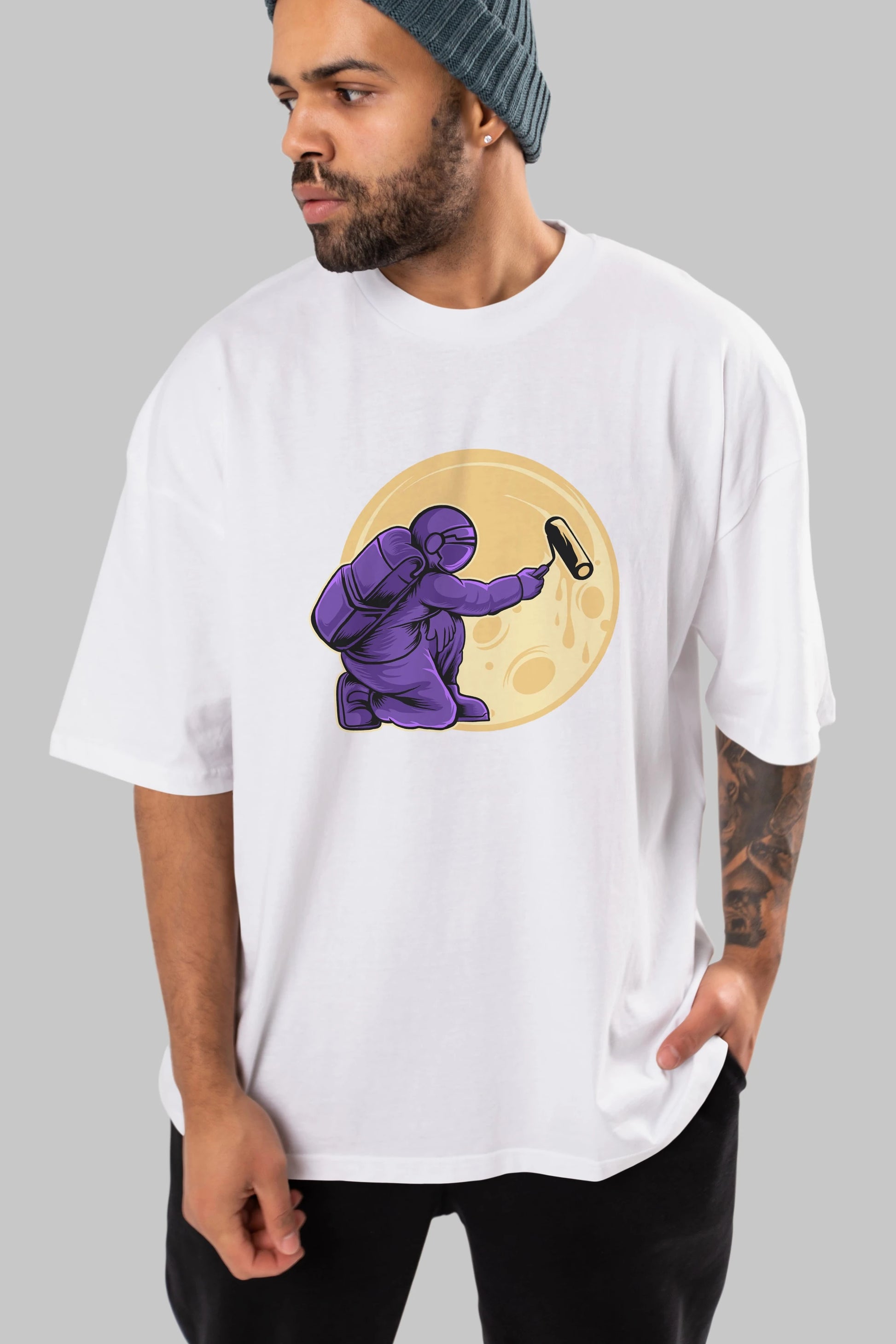 Astropaint Ön Baskılı Oversize t-shirt Erkek Kadın Unisex