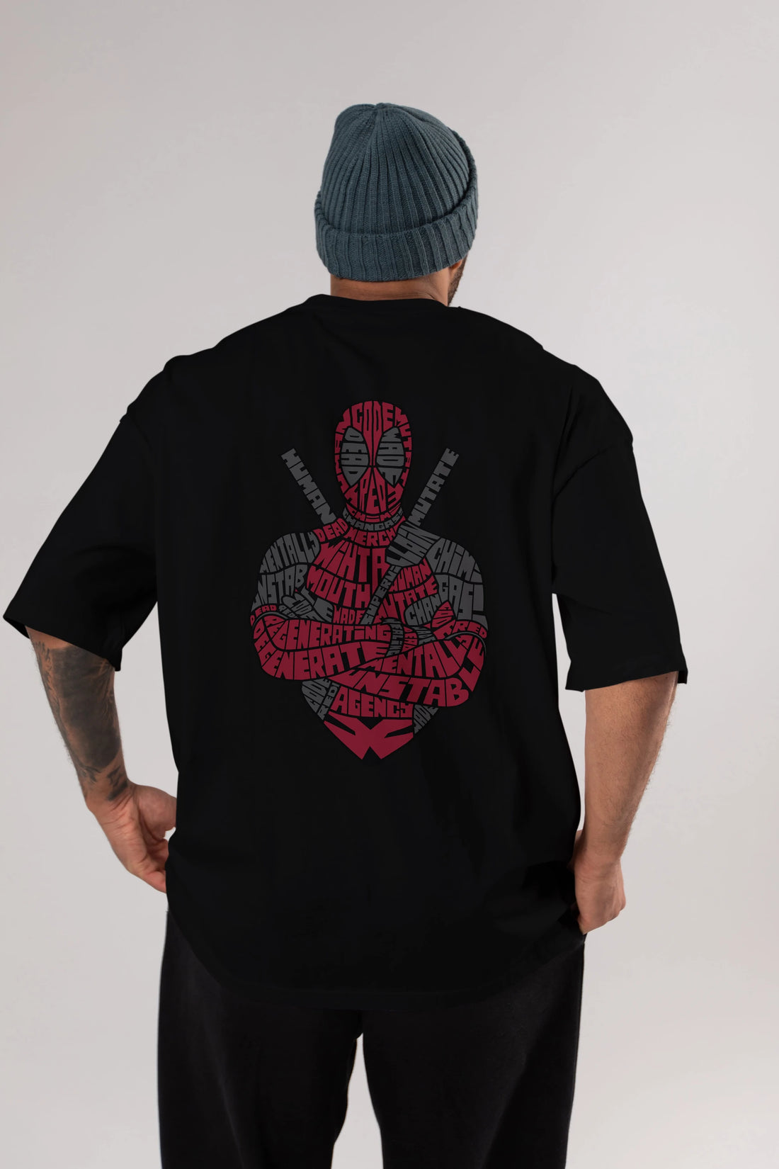Dead Red Arka Baskılı Oversize t-shirt %100 pamuk Erkek Kadın Unisex