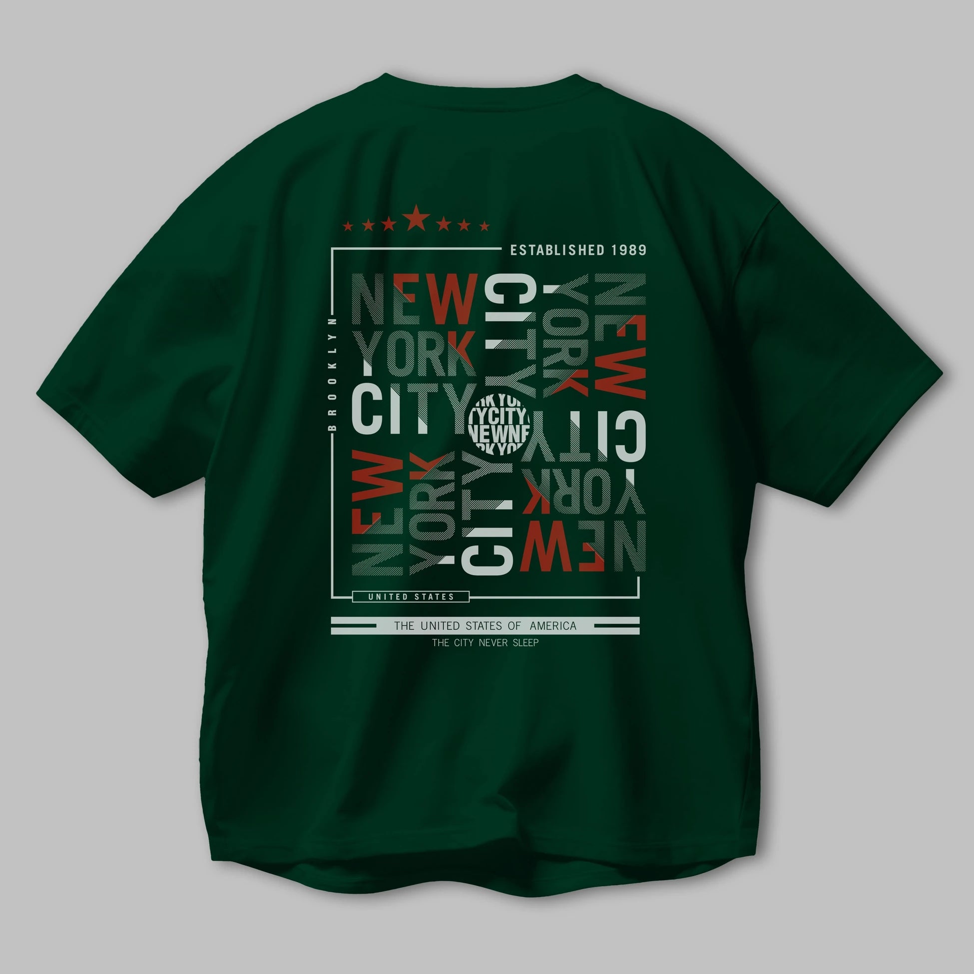 New York Style 2 Arka Baskılı Oversize t-shirt Erkek Kadın Unisex