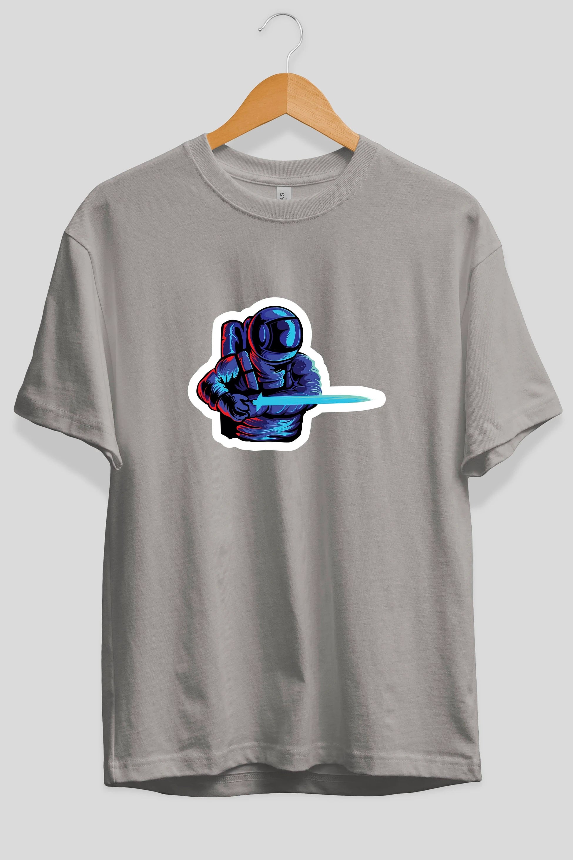 Astro Knight Sticker Ön Baskılı Oversize t-shirt Erkek Kadın Unisex