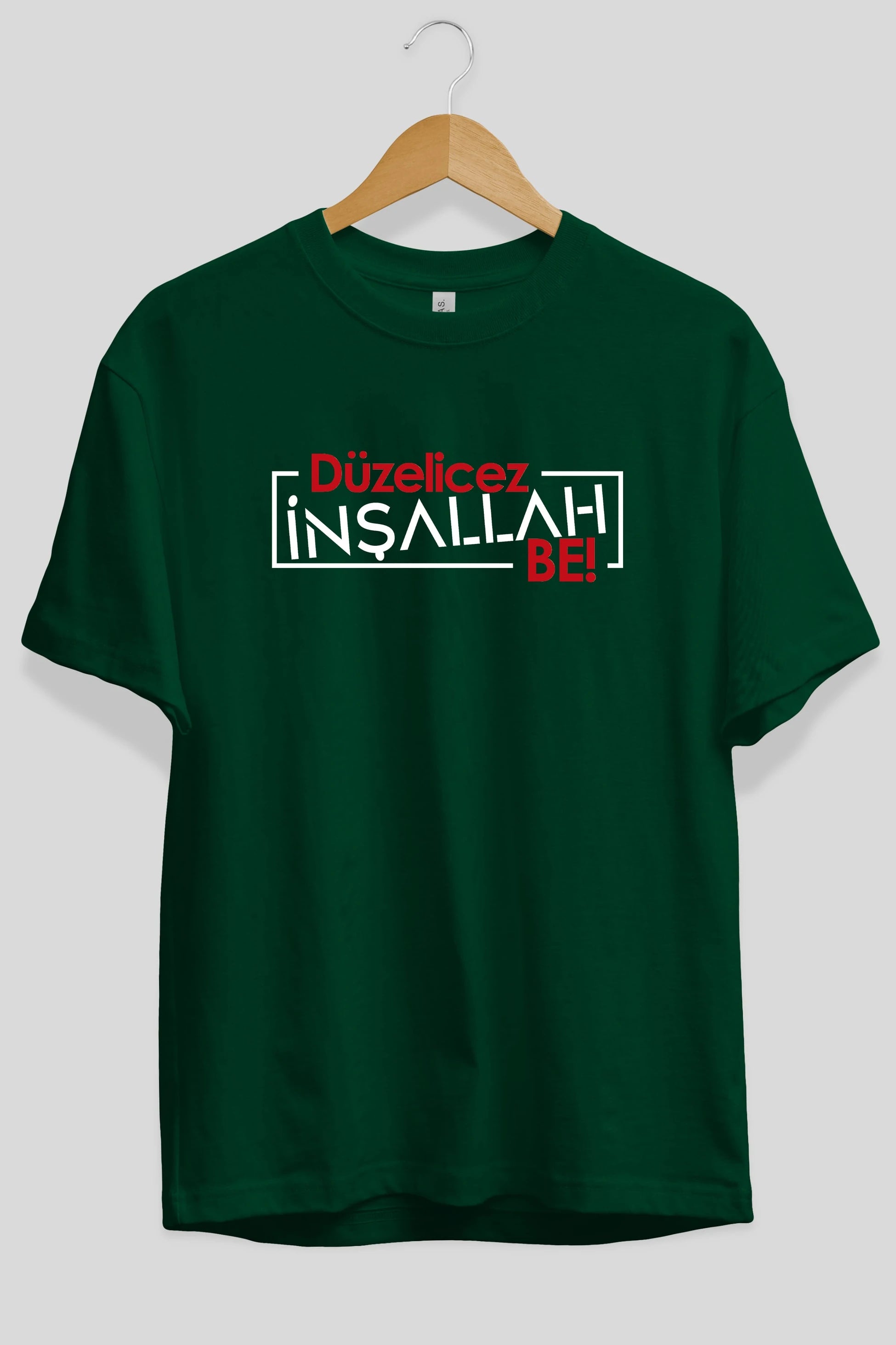 Düzelicez İnşallah Be Ön Baskılı Oversize t-shirt %100 pamuk Erkek Kadın Unisex