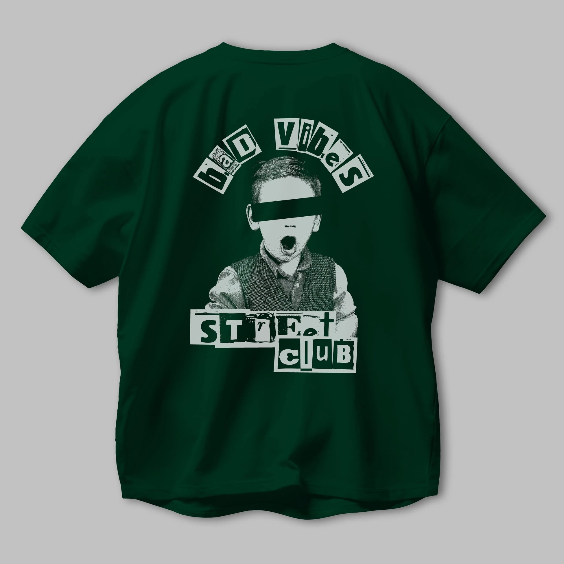 Bad Vibes Street Club Arka Baskılı Oversize t-shirt Erkek Kadın Unisex