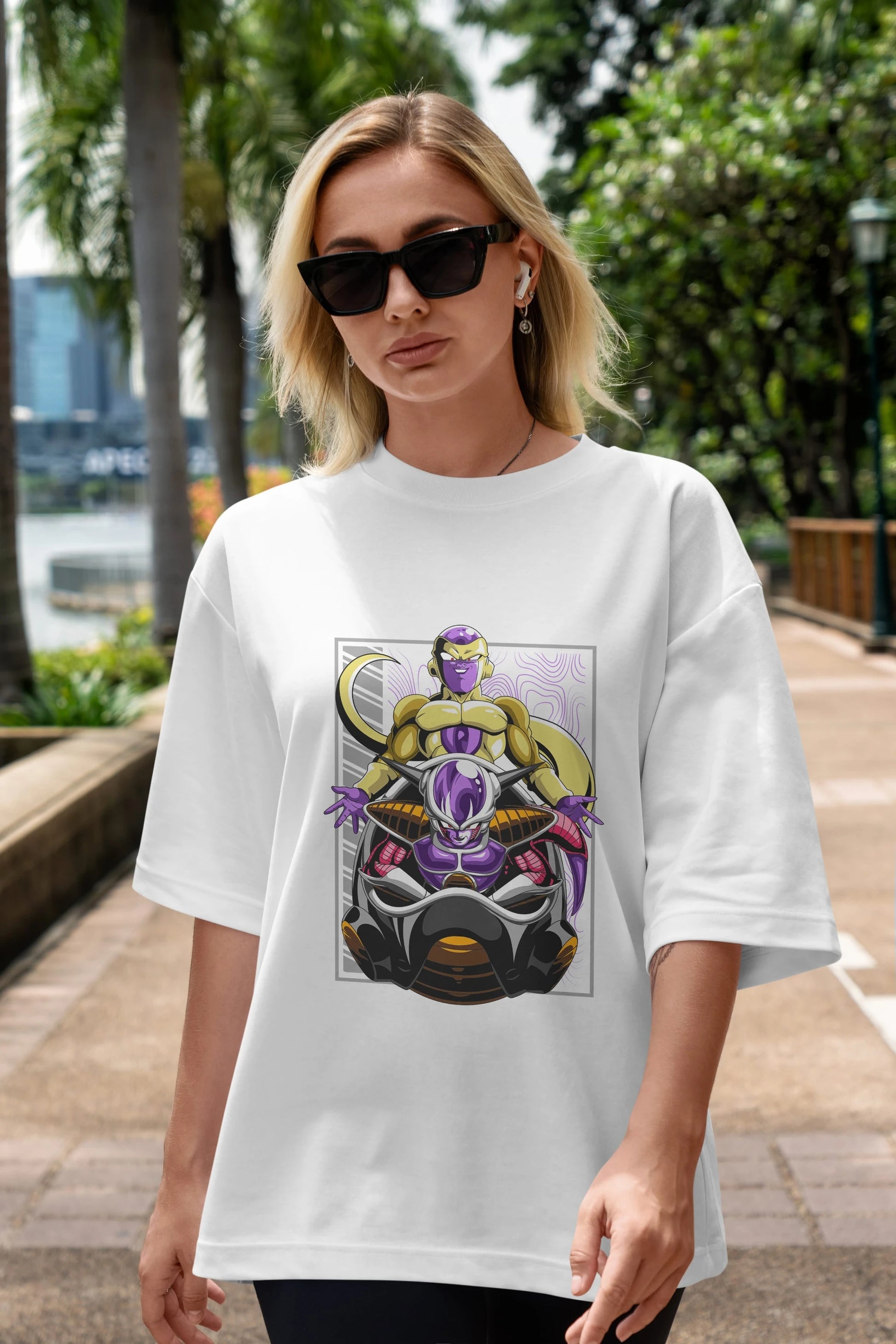 DragonBall Freezer Anime Ön Baskılı Oversize t-shirt %100 pamuk Erkek Kadın Unisex