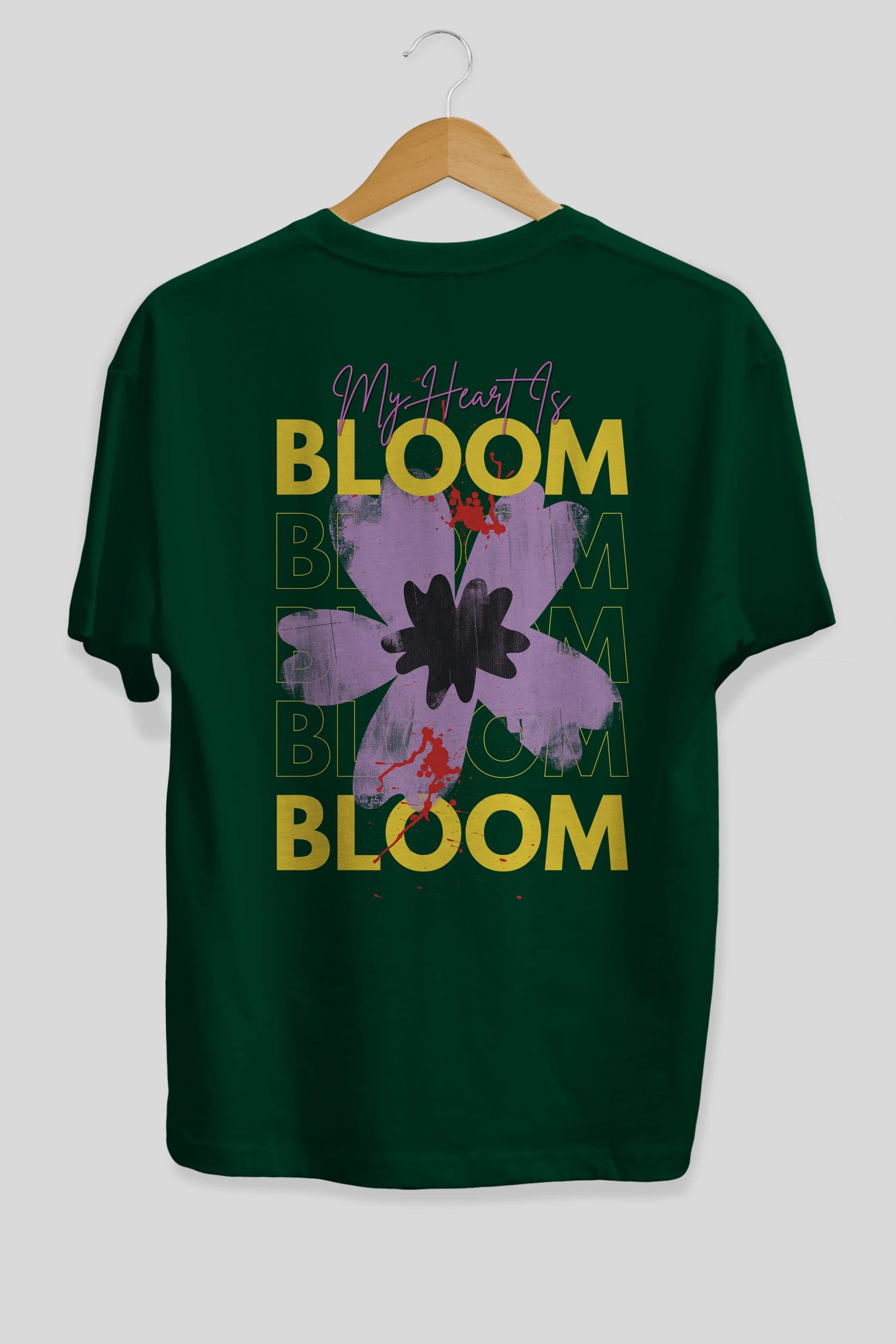 Bloom Yazılı Arka Baskılı Oversize t-shirt Erkek Kadın Unisex