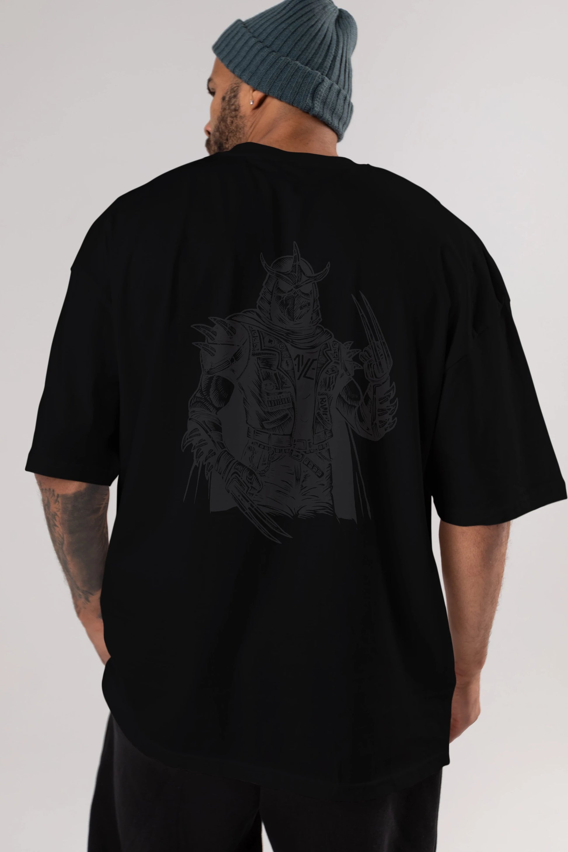 Shredder Punk Arka Baskılı Oversize t-shirt Erkek Kadın Unisex %100 Pamuk