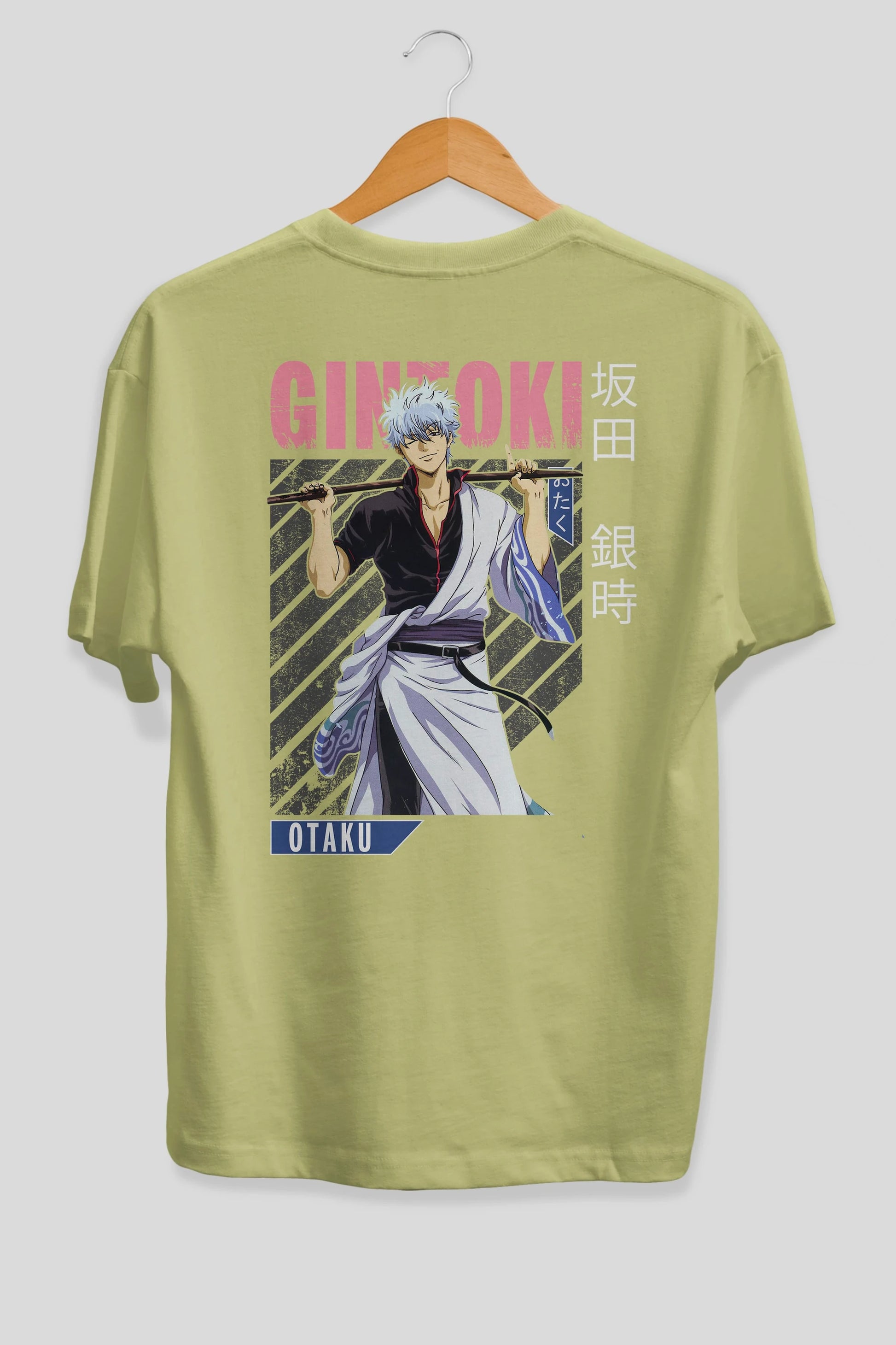 Gintoki Sakata GINTAMA 3 Anime Arka Baskılı Oversize t-shirt Erkek Kadın Unisex