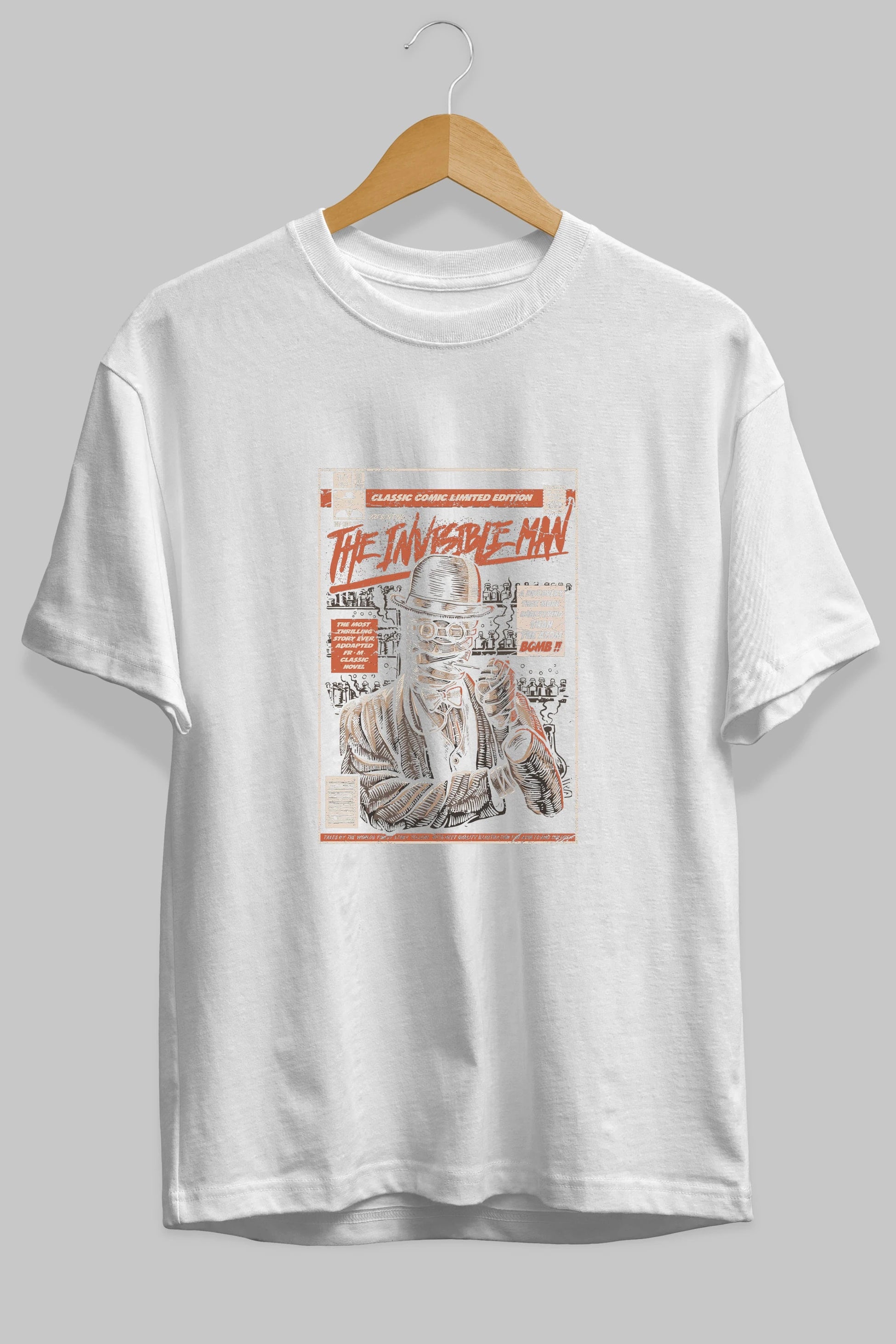 The Invisible Man Ön Baskılı Oversize t-shirt Erkek Kadın Unisex %100 Pamuk tişort