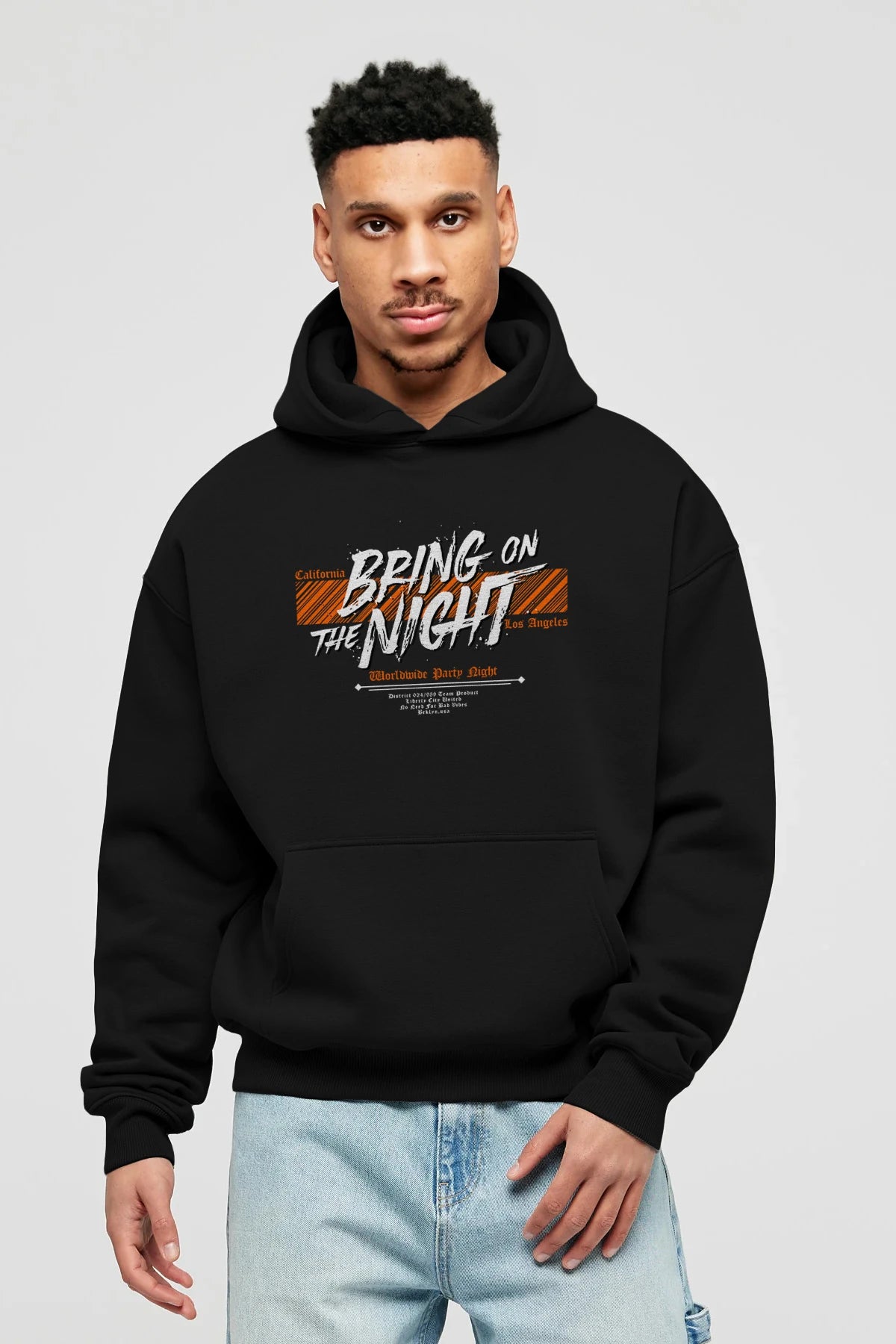 Bring on The Night Ön Baskılı Hoodie Oversize Kapüşonlu Sweatshirt Erkek Kadın Unisex