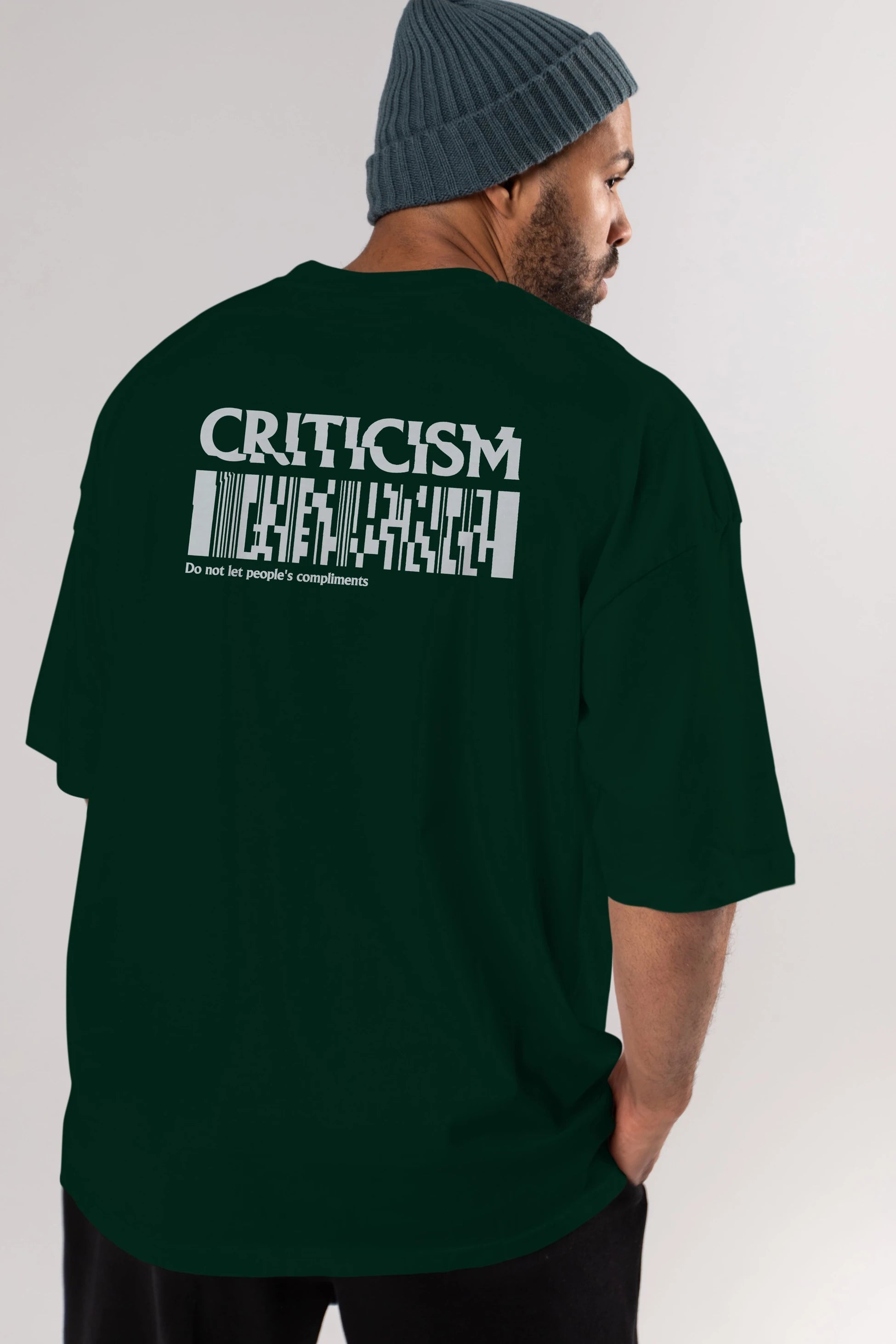 Criticism Streetwear Arka Baskılı Oversize t-shirt Erkek Kadın Unisex