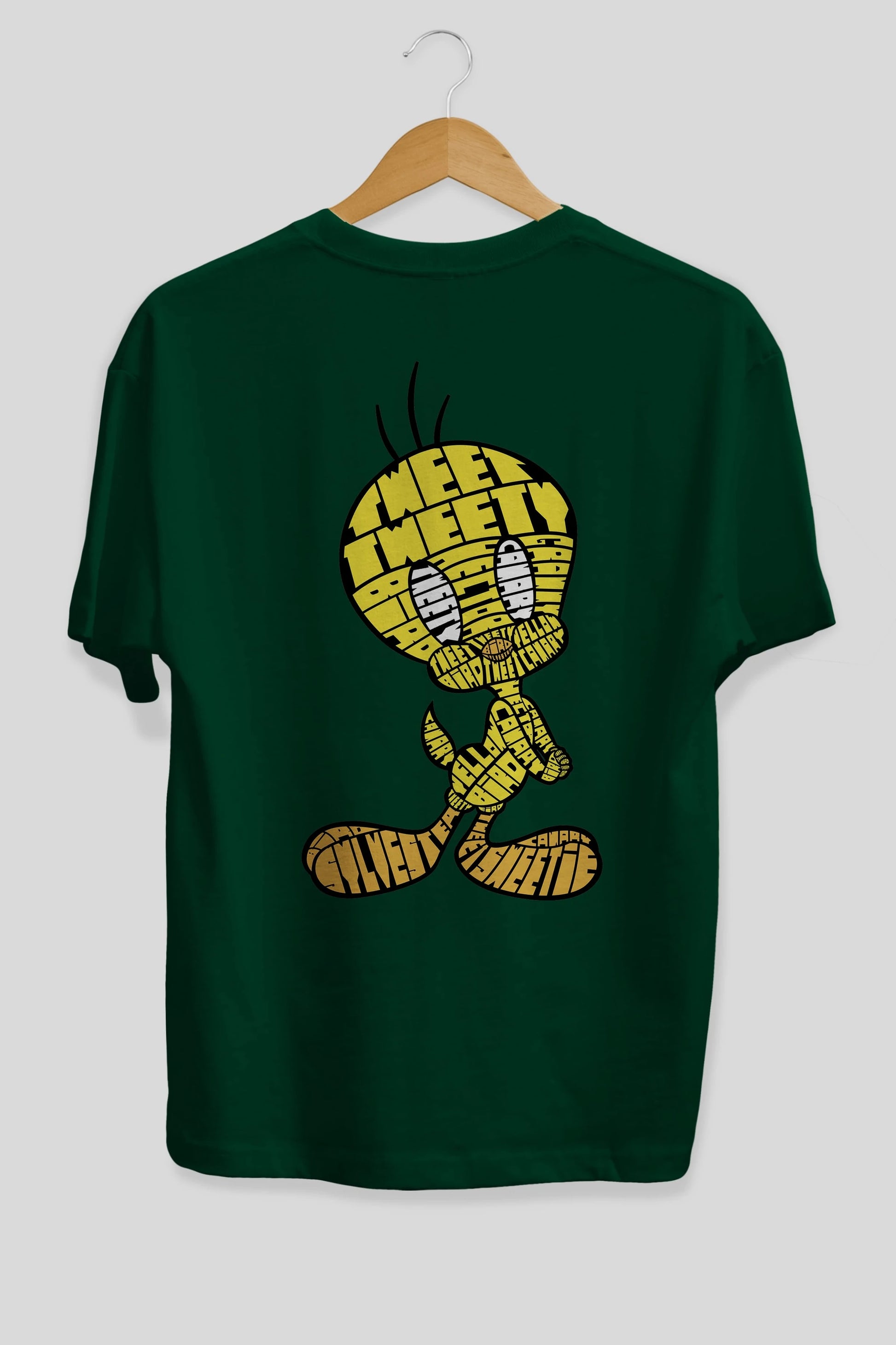 Tweety Arka Baskılı Oversize t-shirt %100 pamuk Erkek Kadın Unisex