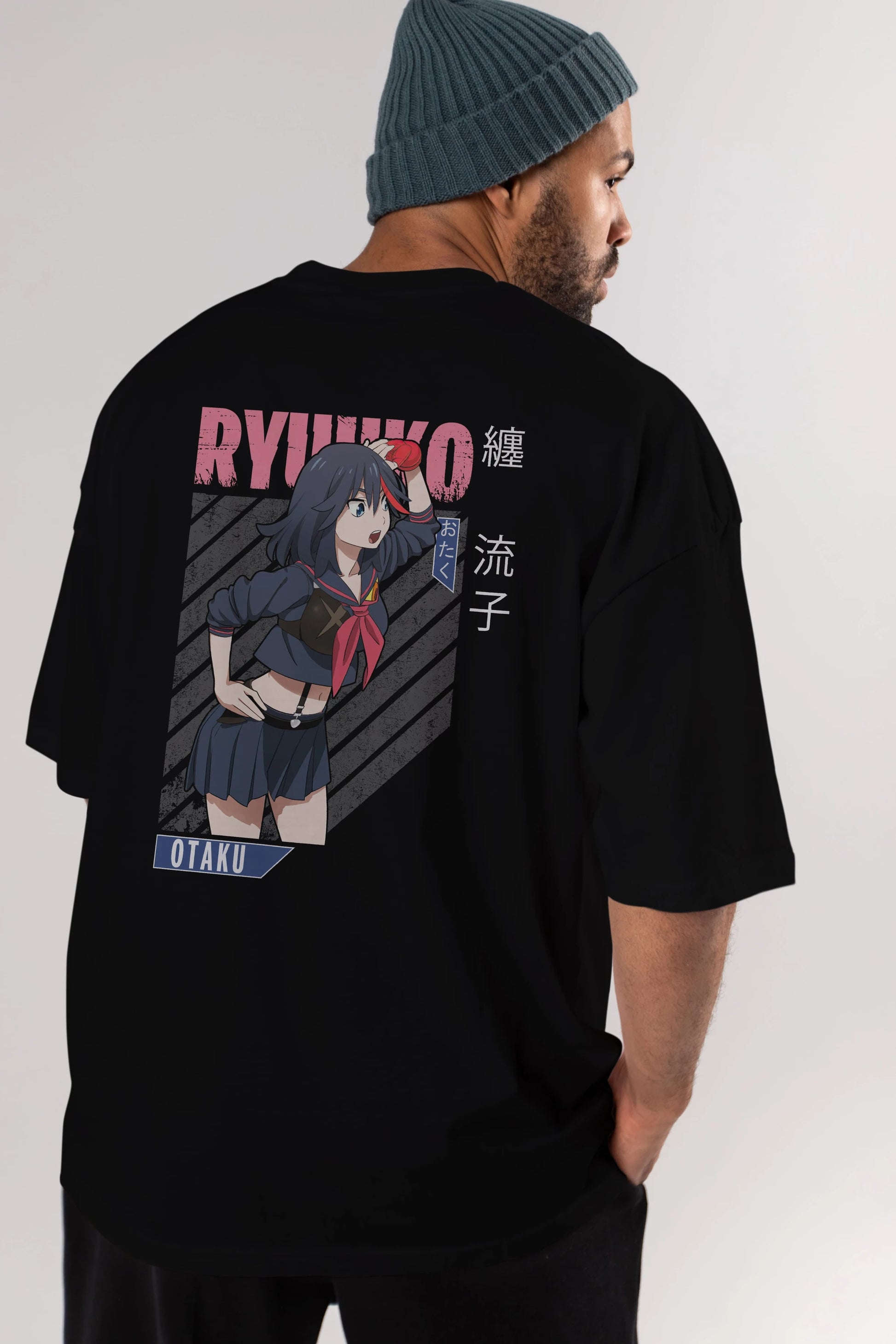 Ryuuko Matoi 6 Anime Arka Baskılı Oversize t-shirt Erkek Kadın Unisex