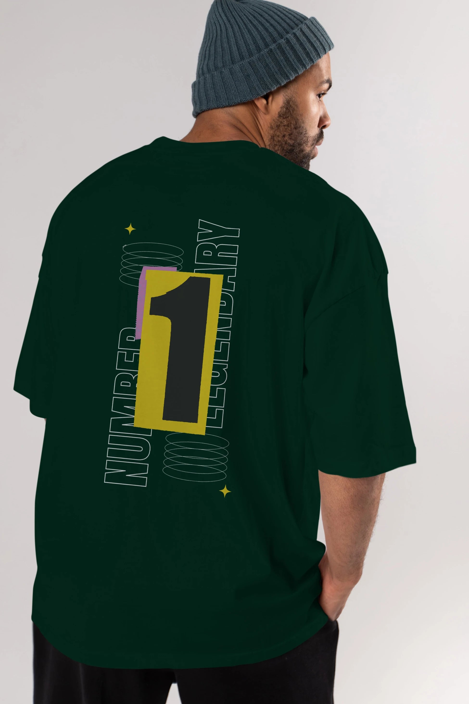 Number 1 Yazılı Arka Baskılı Oversize t-shirt Erkek Kadın Unisex