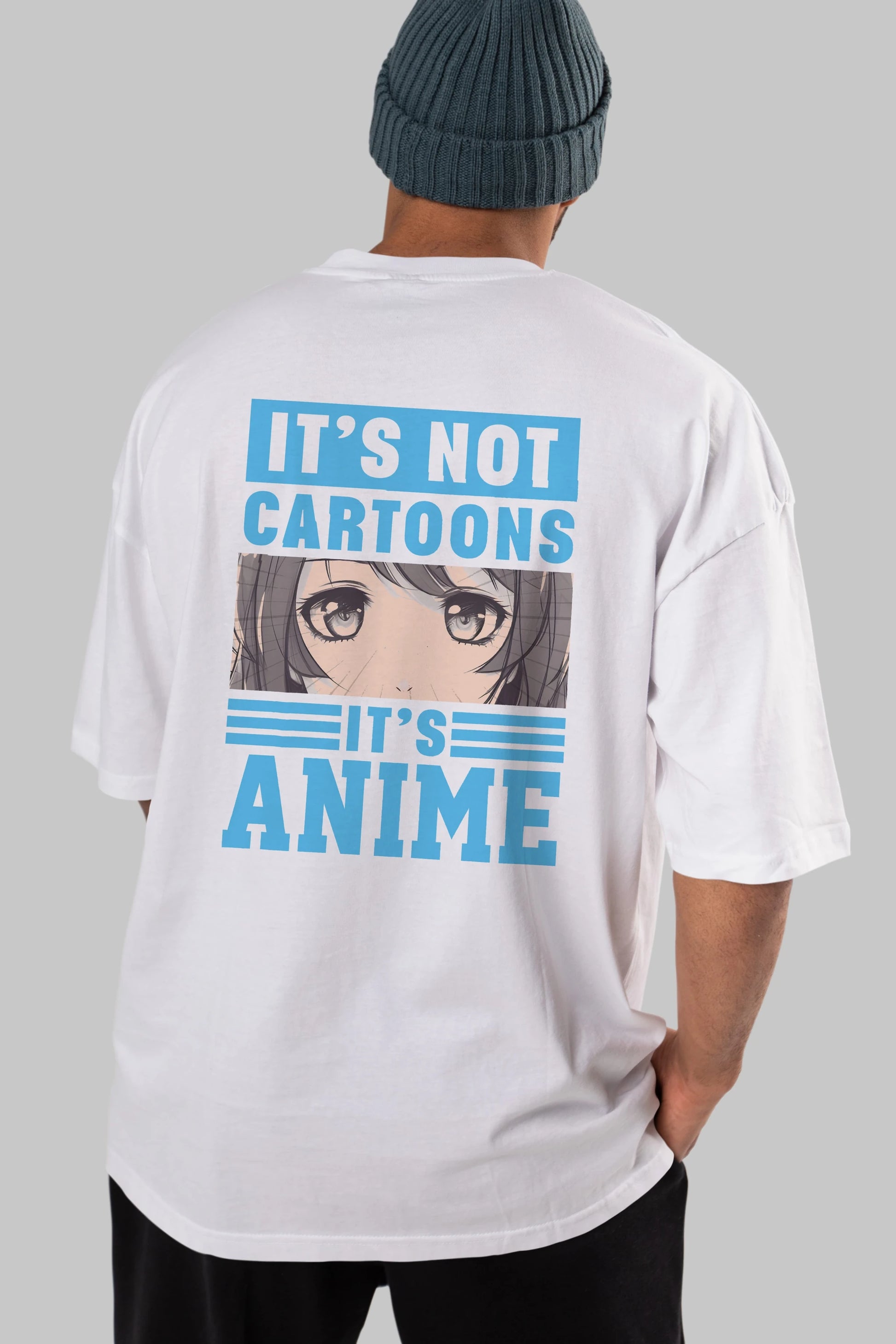 Its Anime Anime Arka Baskılı Oversize t-shirt Erkek Kadın Unisex %100 pamuk tişort
