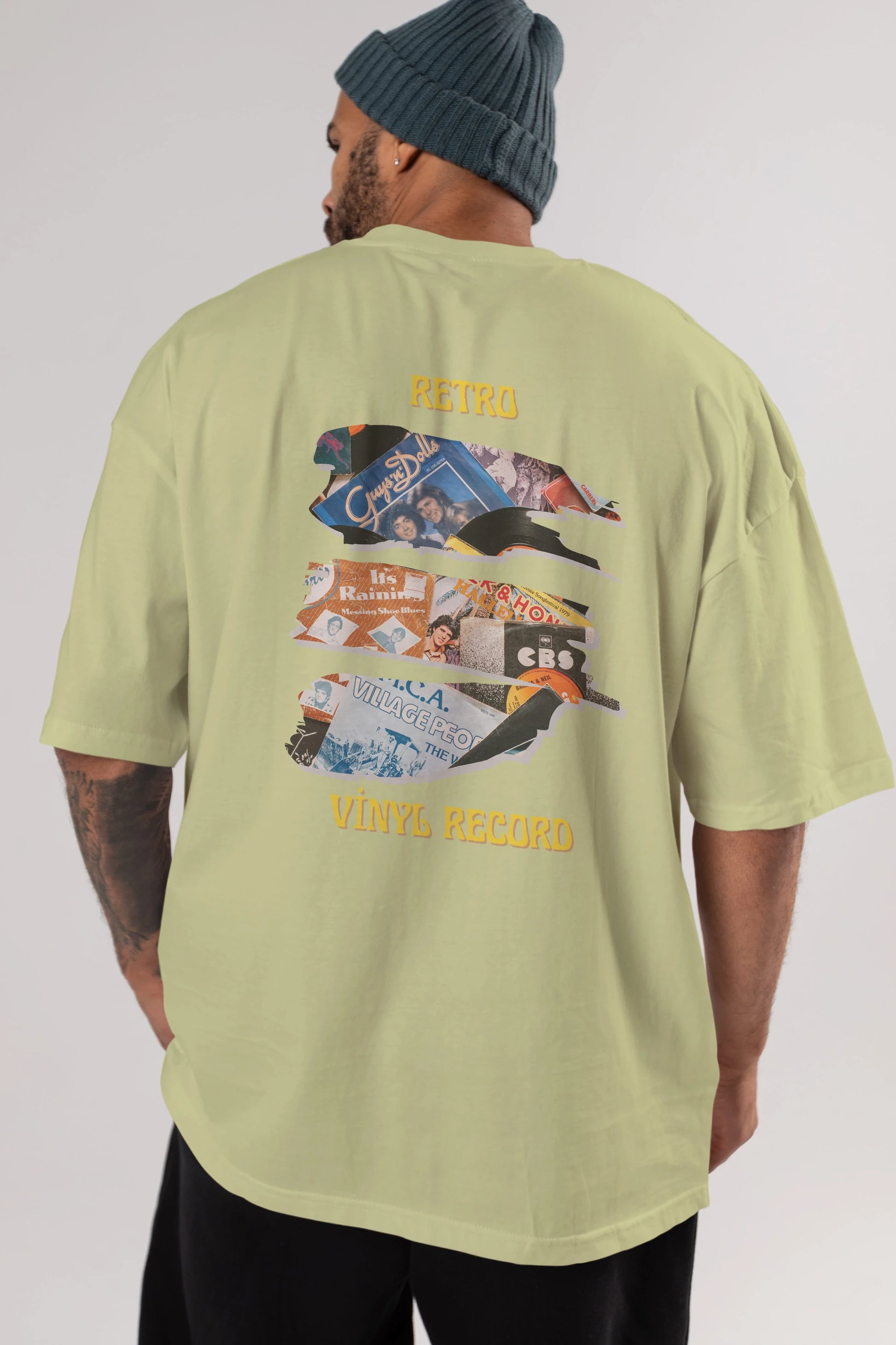 Retro Design Arka Baskılı Oversize t-shirt Erkek Kadın Unisex