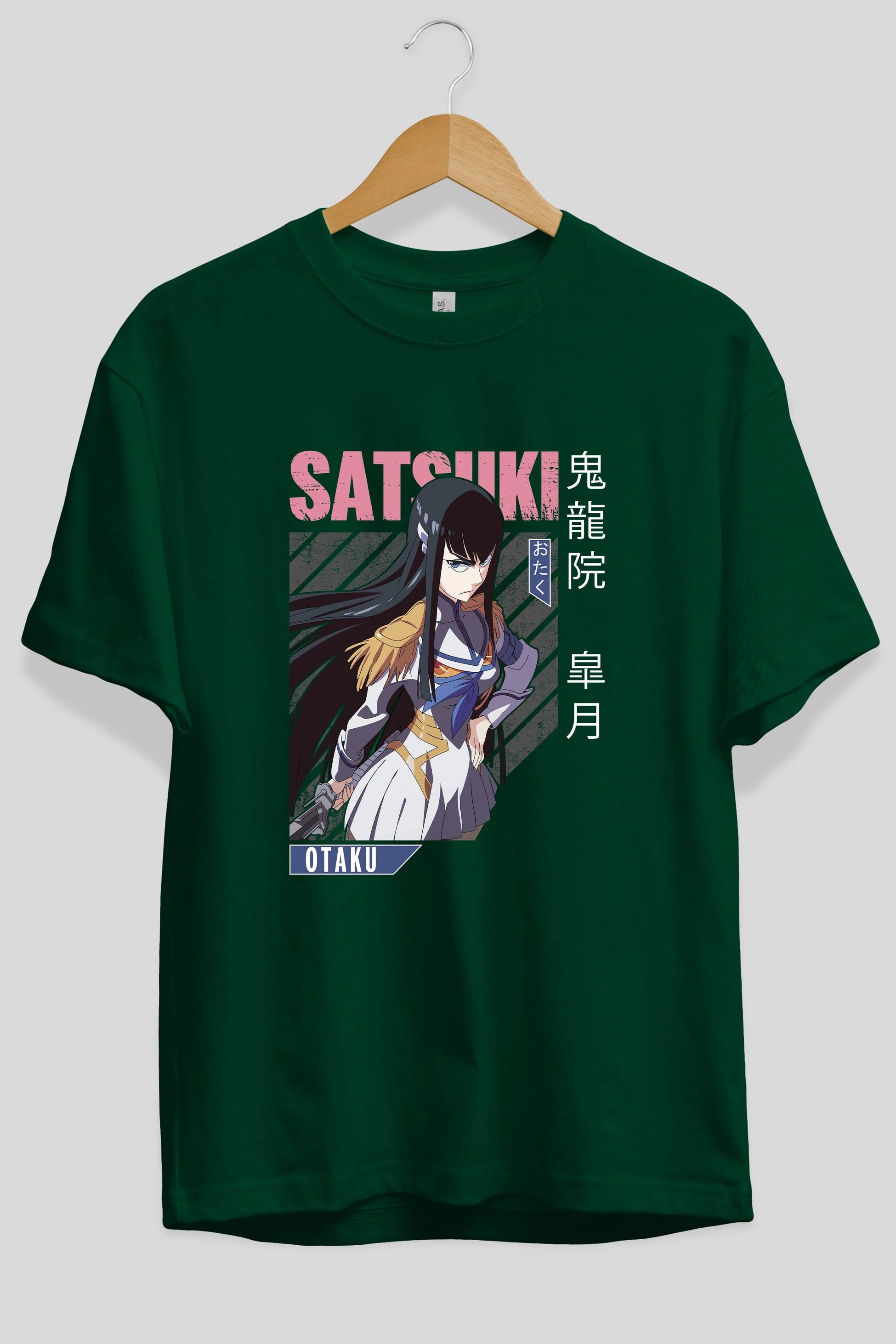 Satsuki Kiryuuin 8 Anime Ön Baskılı Oversize t-shirt %100 pamuk Erkek Kadın Unisex