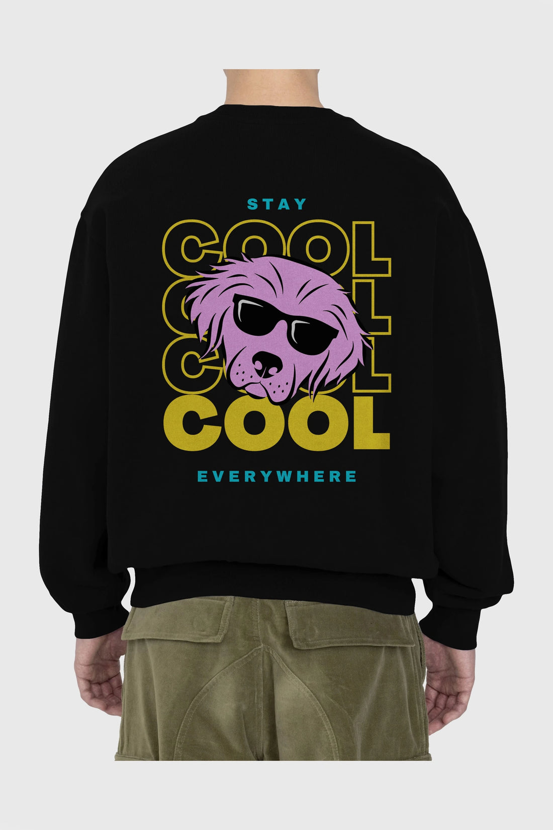 Cool Dog 2 Arka Baskılı Oversize Sweatshirt Erkek Kadın Unisex