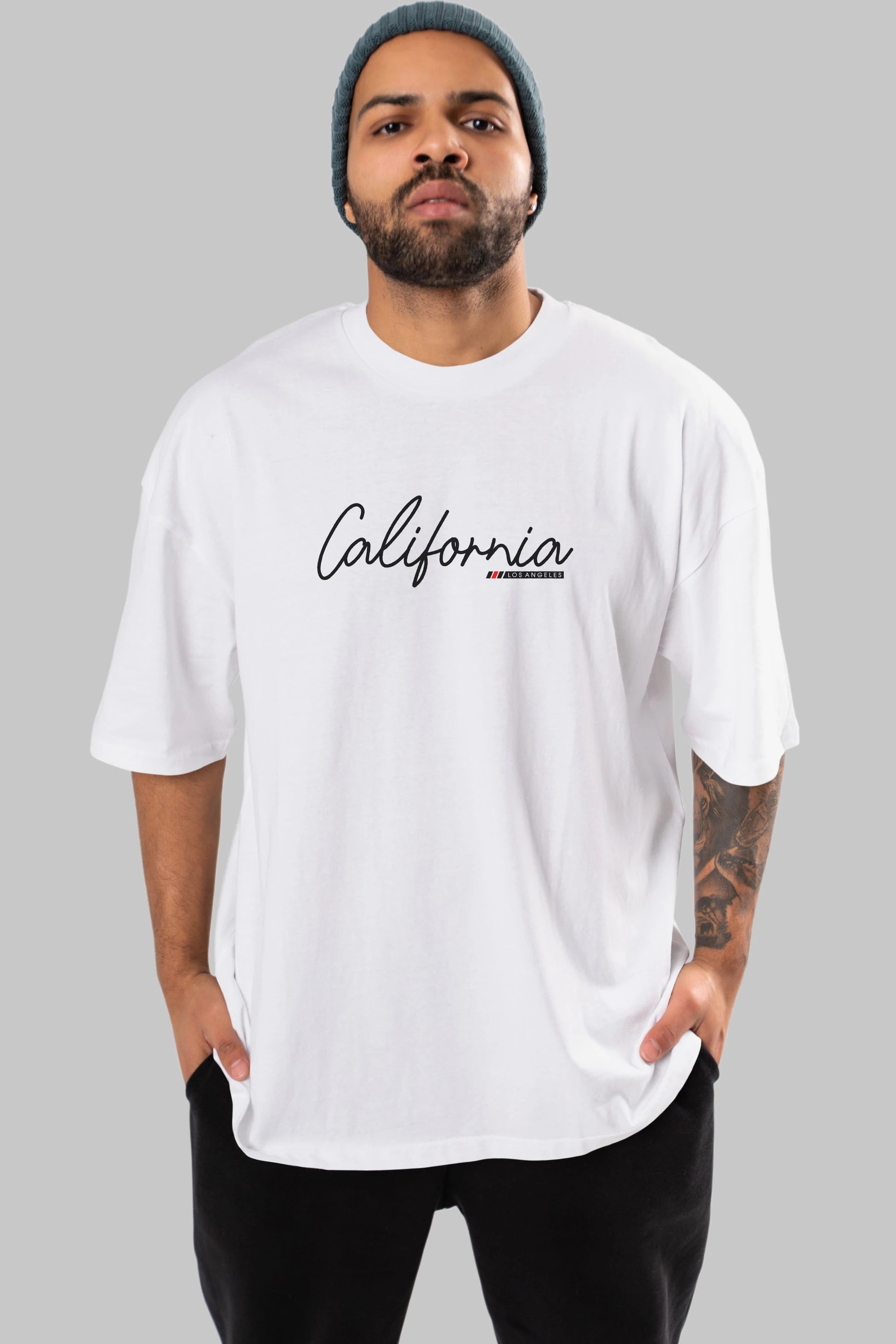 California Ön Baskılı Oversize t-shirt Erkek Kadın Unisex
