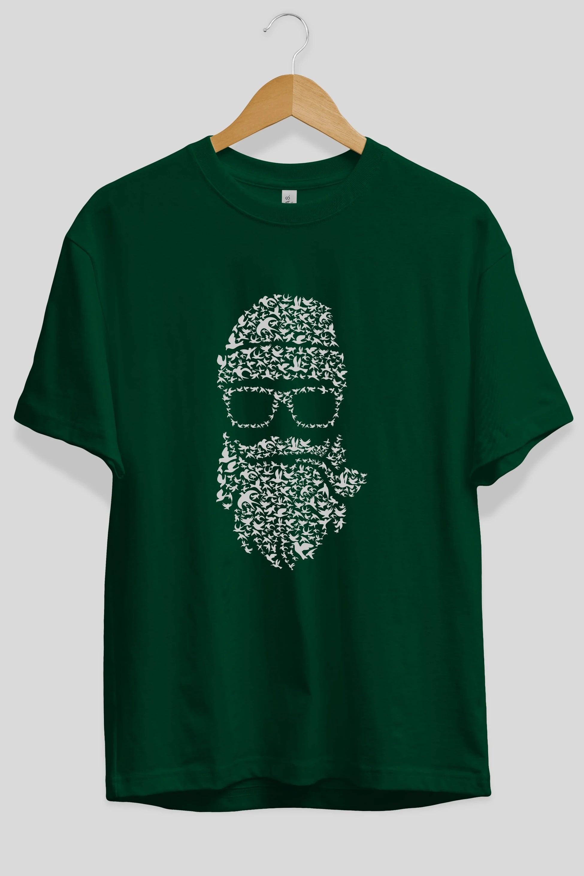 Birds Beard Ön Baskılı Oversize t-shirt %100 pamuk Erkek Kadın Unisex