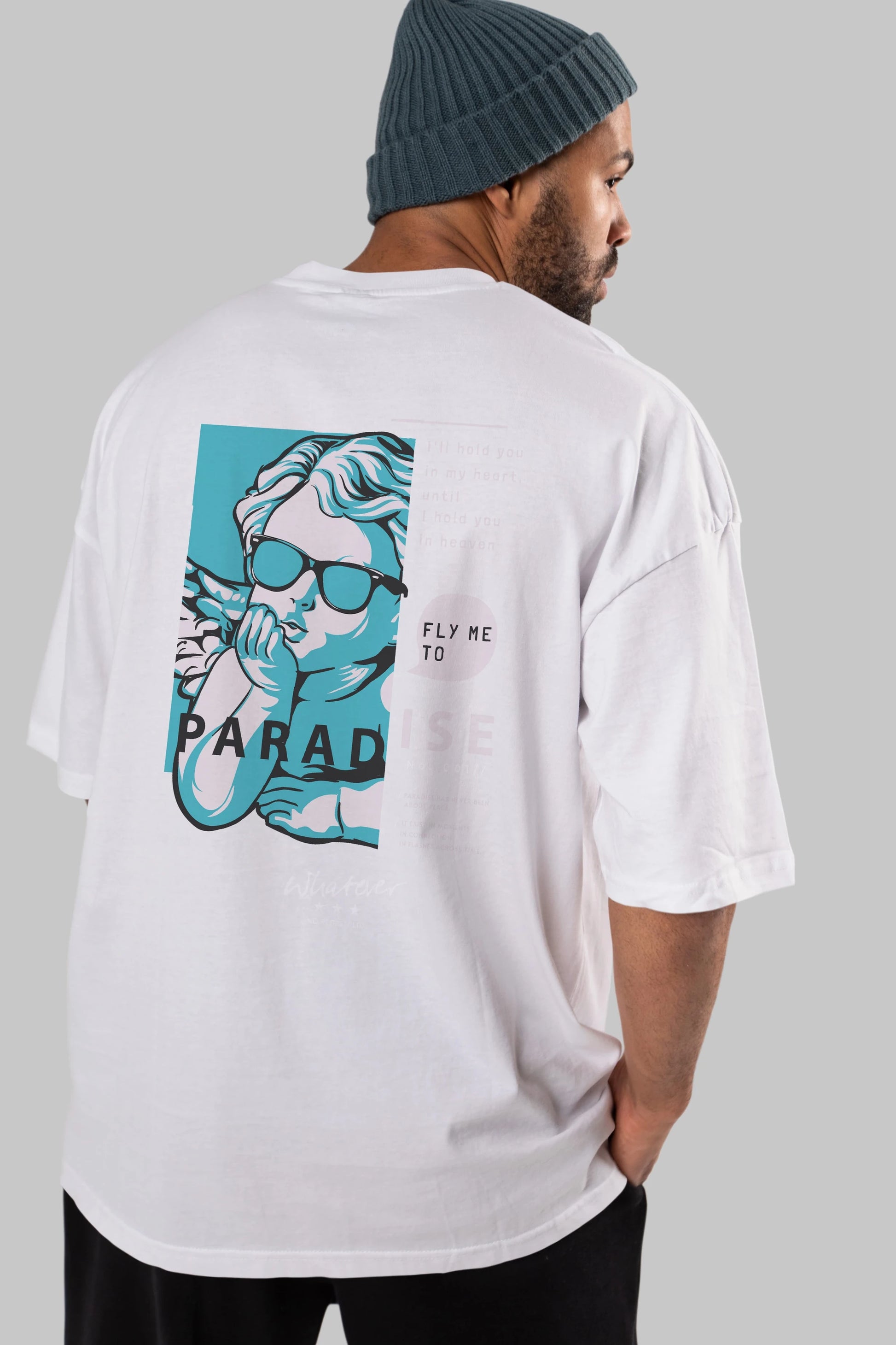 Paradise Fly to Me Arka Baskılı Oversize t-shirt Erkek Kadın Unisex