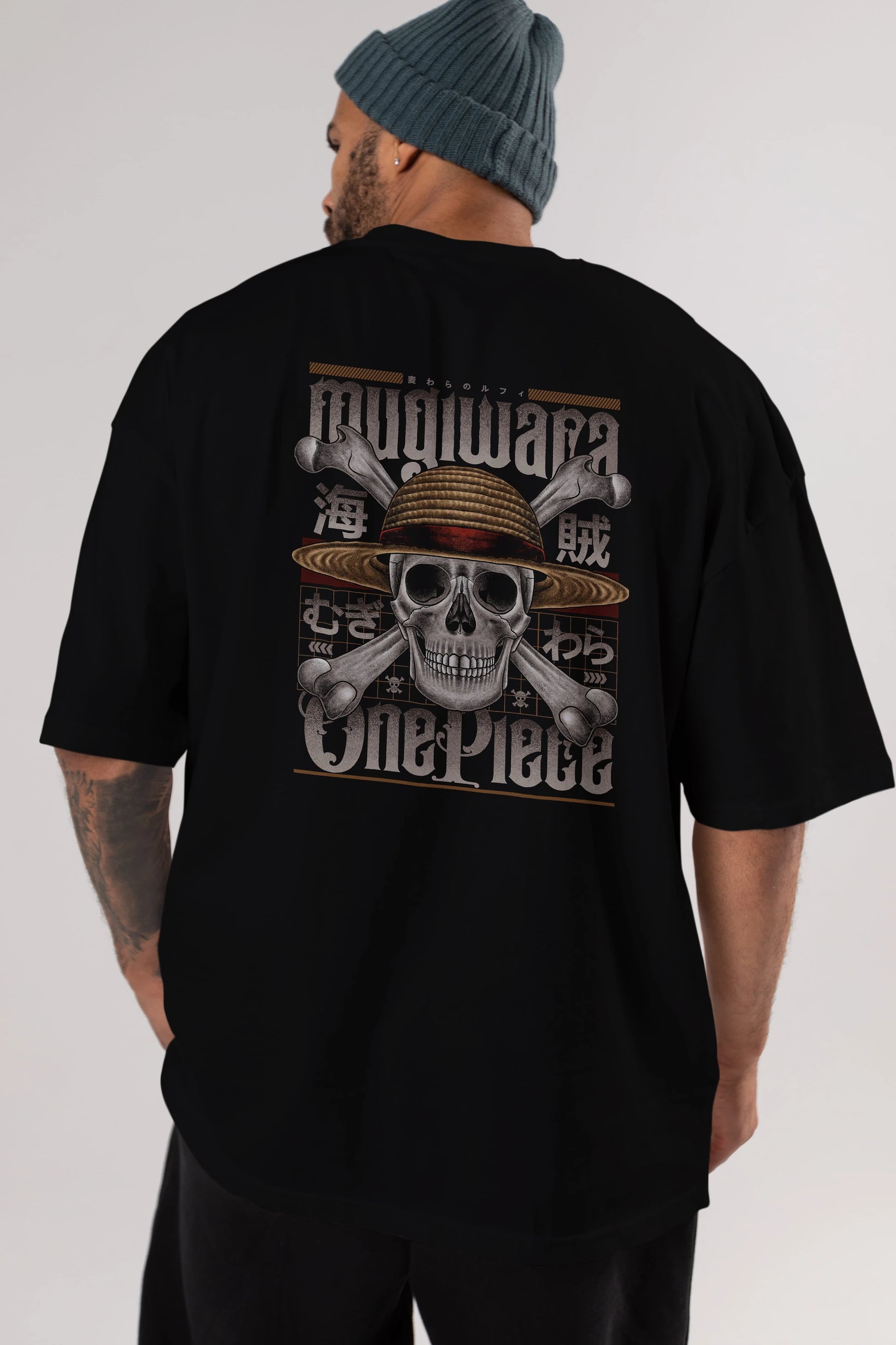 ONE PIECE (2) Anime Arka Baskılı Oversize t-shirt Erkek Kadın Unisex
