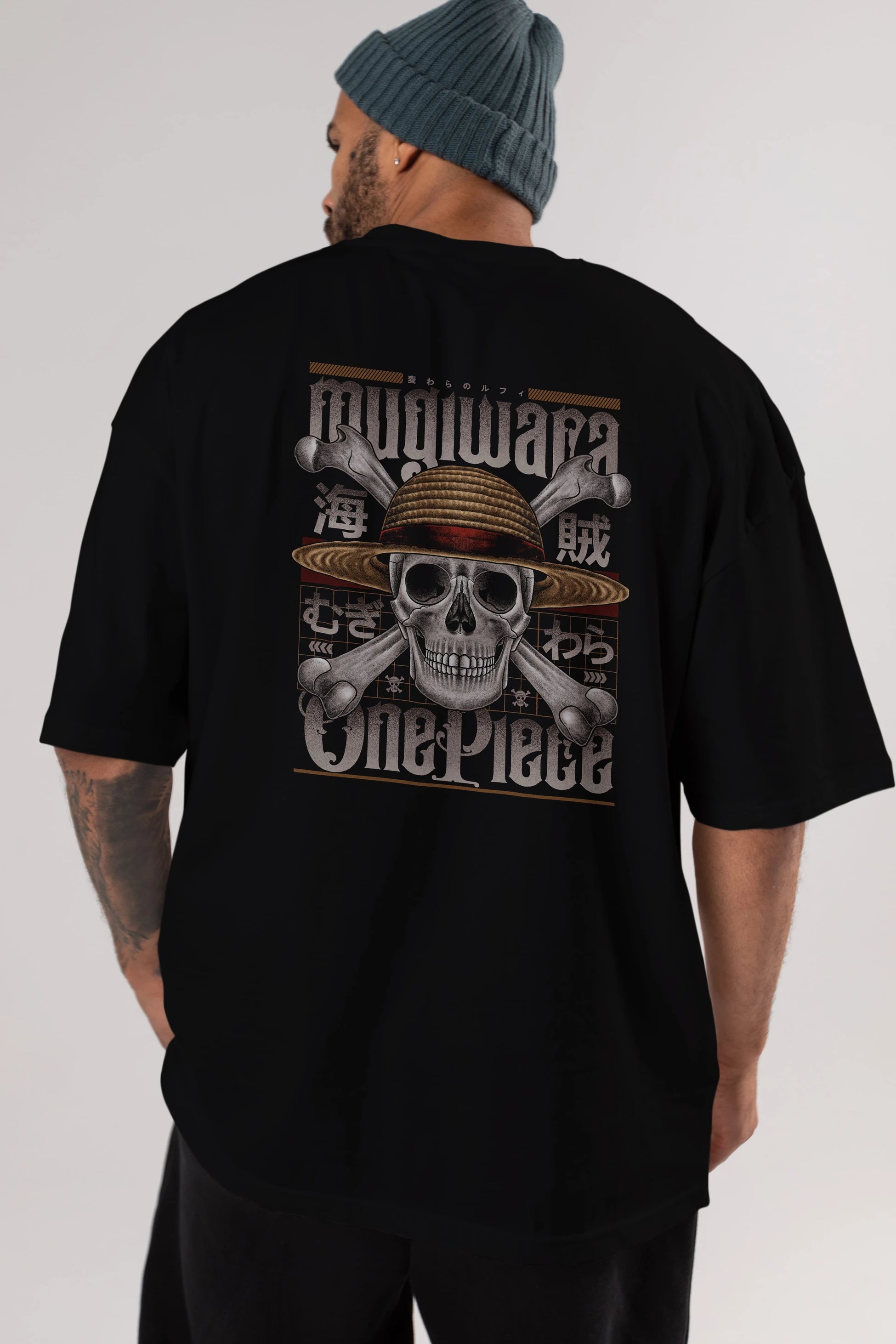 ONE PIECE (2) Anime Arka Baskılı Oversize t-shirt Erkek Kadın Unisex