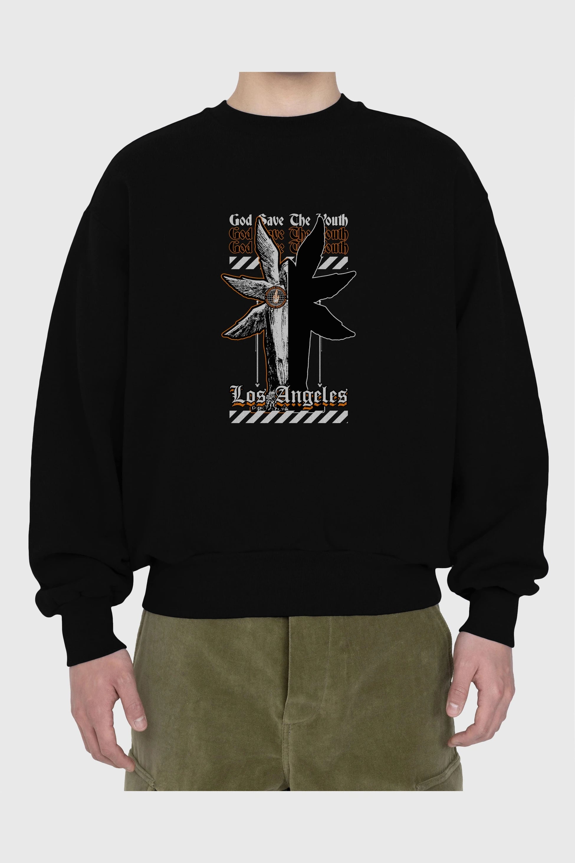 God Save The Youth Ön Baskılı Oversize Sweatshirt Erkek Kadın Unisex