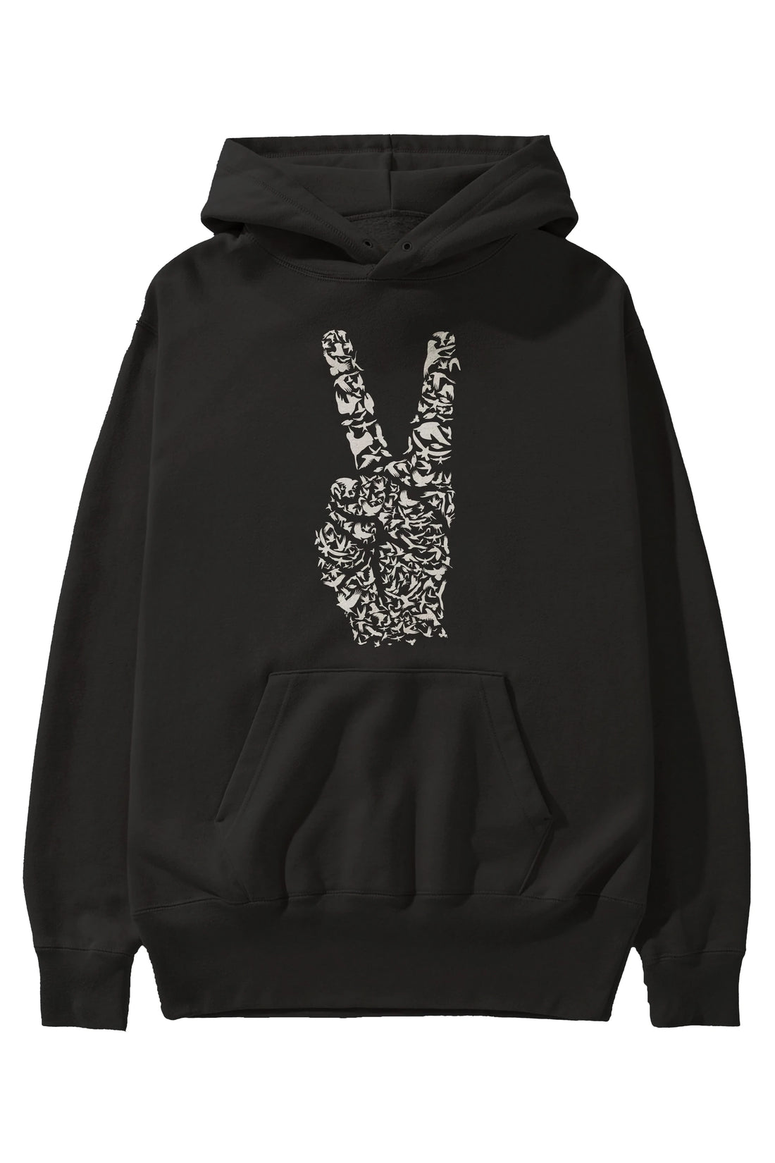 Peace Ön Baskılı Hoodie Oversize Kapüşonlu Sweatshirt Erkek Kadın Unisex