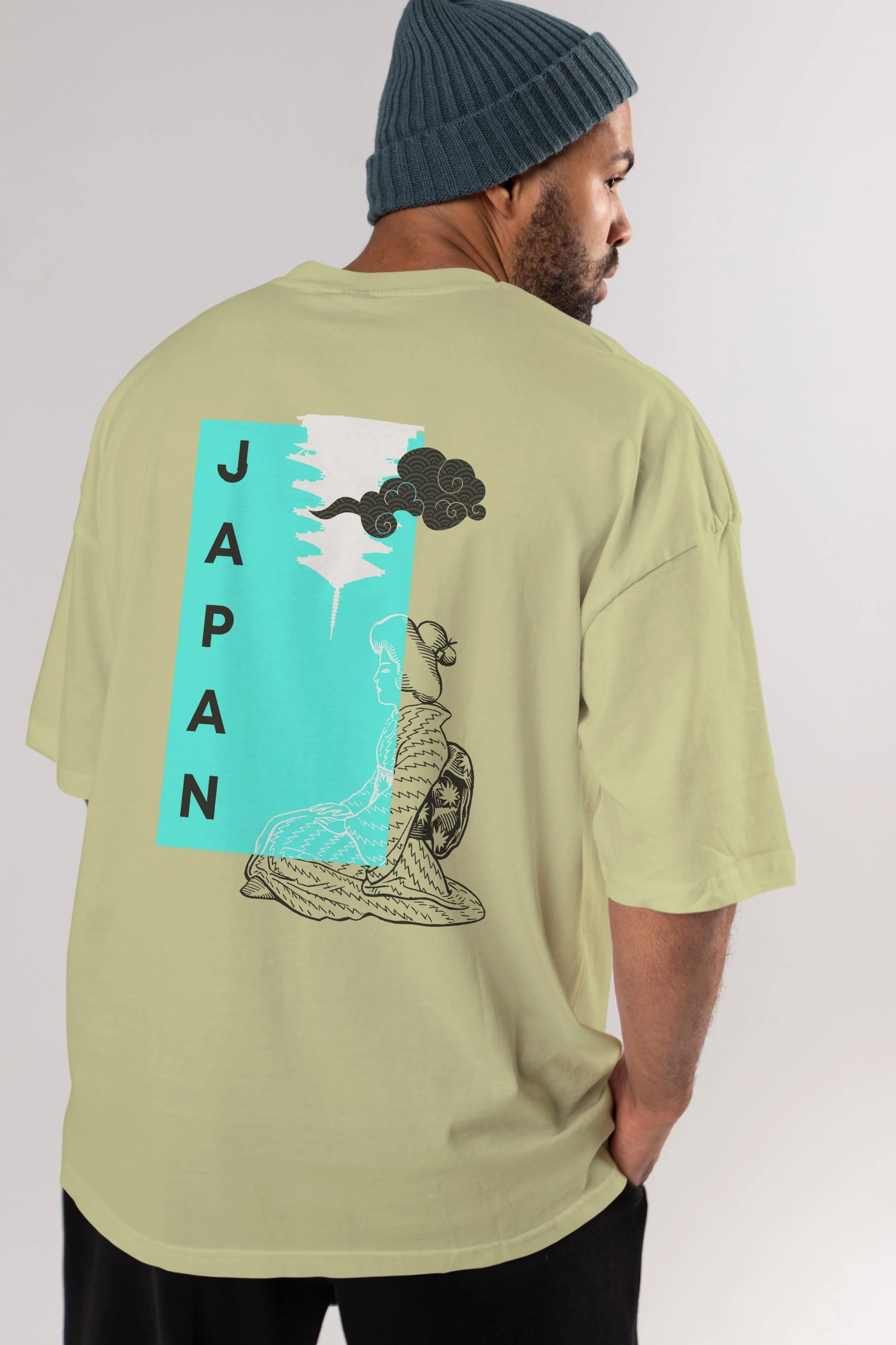 Japan Yazılı Streetwear Arka Baskılı Oversize t-shirt Erkek Kadın Unisex