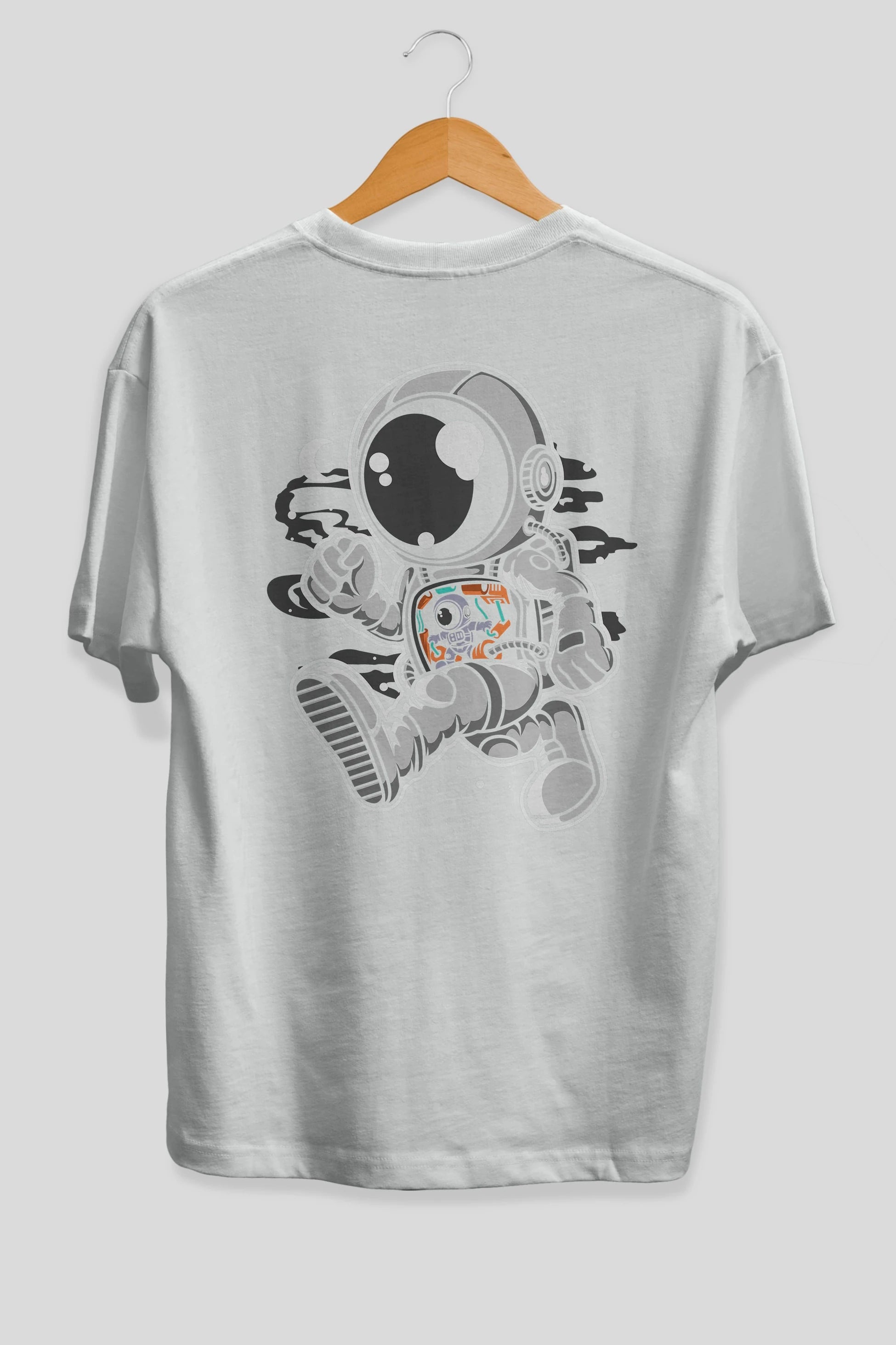 Astronaut Robotic Machine Arka Baskılı Oversize t-shirt Erkek Kadın Unisex