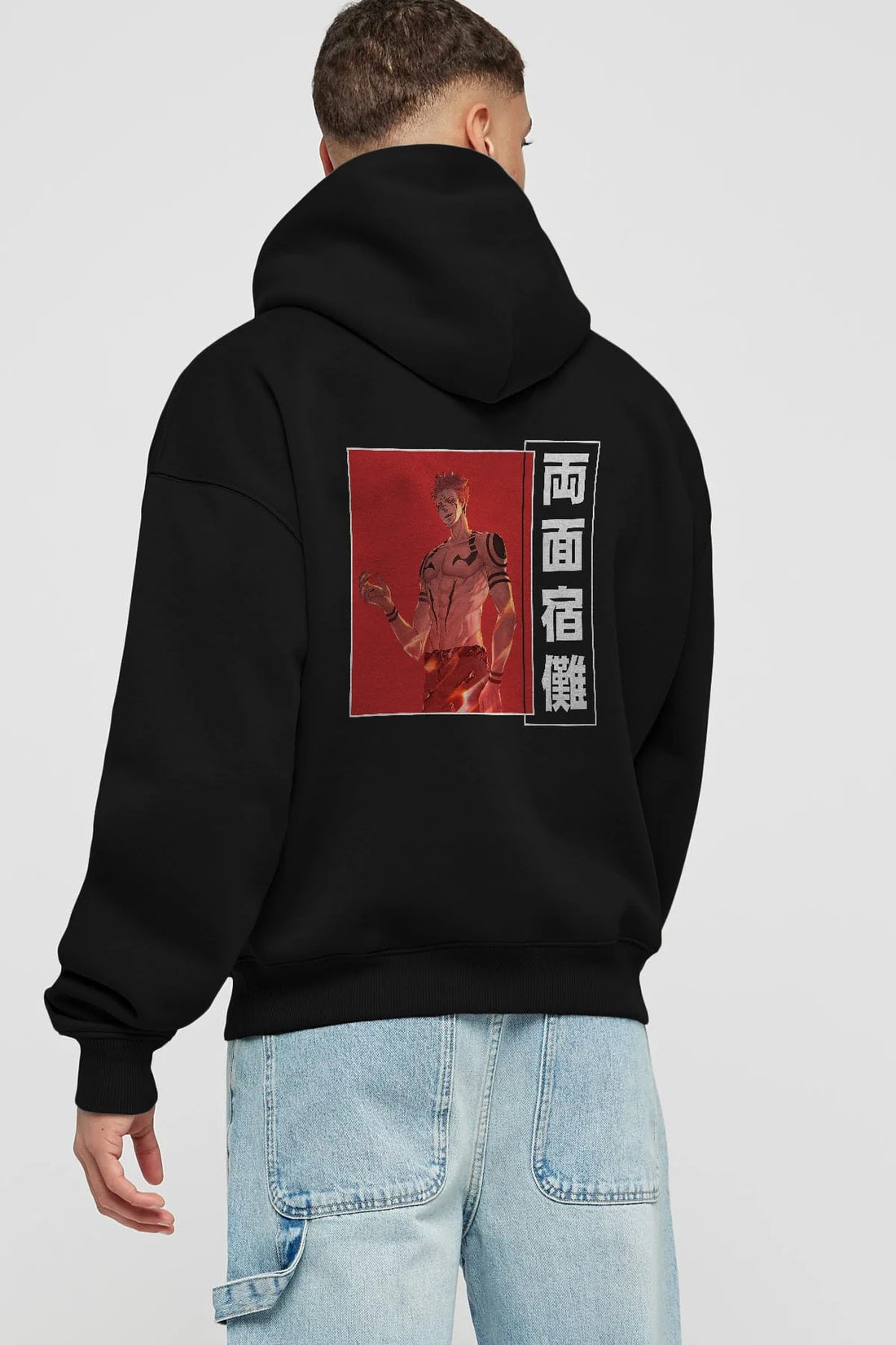 Sukuna Ryoumen 3 Anime Arka Baskılı Hoodie Oversize Kapüşonlu Sweatshirt Erkek Kadın Unisex