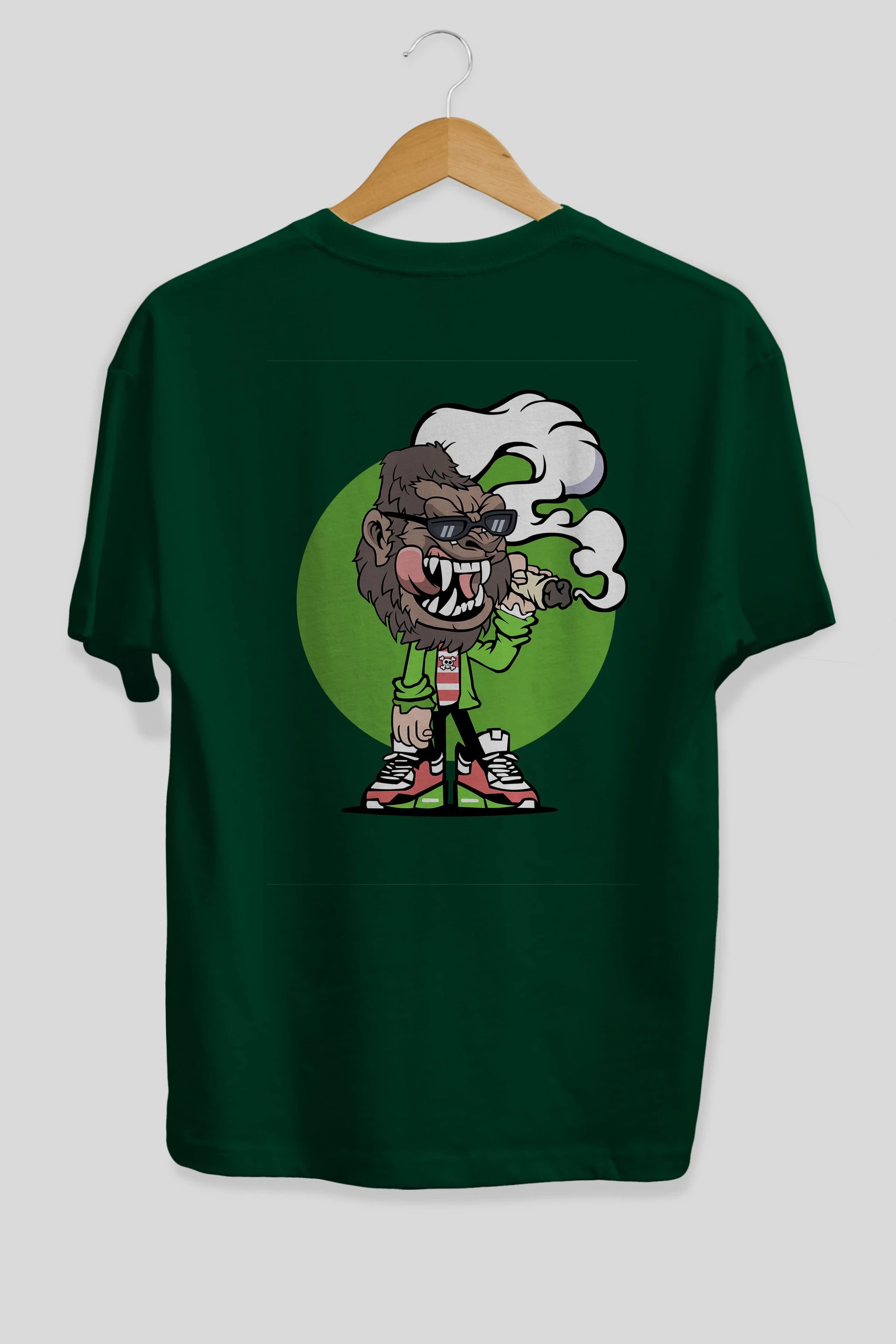 Gorilla Smoker Arka Baskılı Oversize t-shirt Erkek Kadın Unisex %100 Pamuk tişort