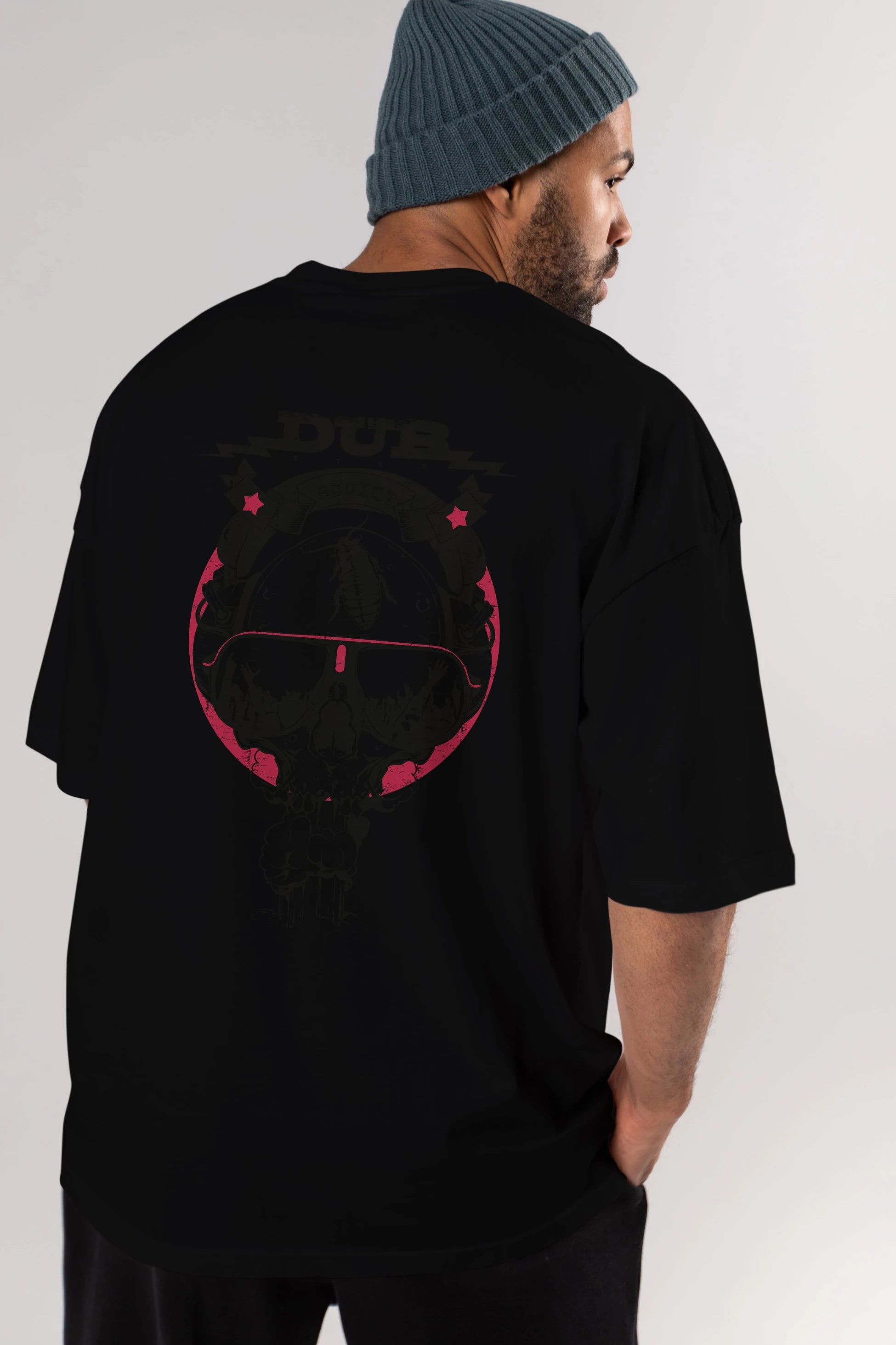 Dub Addict Arka Baskılı Oversize t-shirt Erkek Kadın Unisex