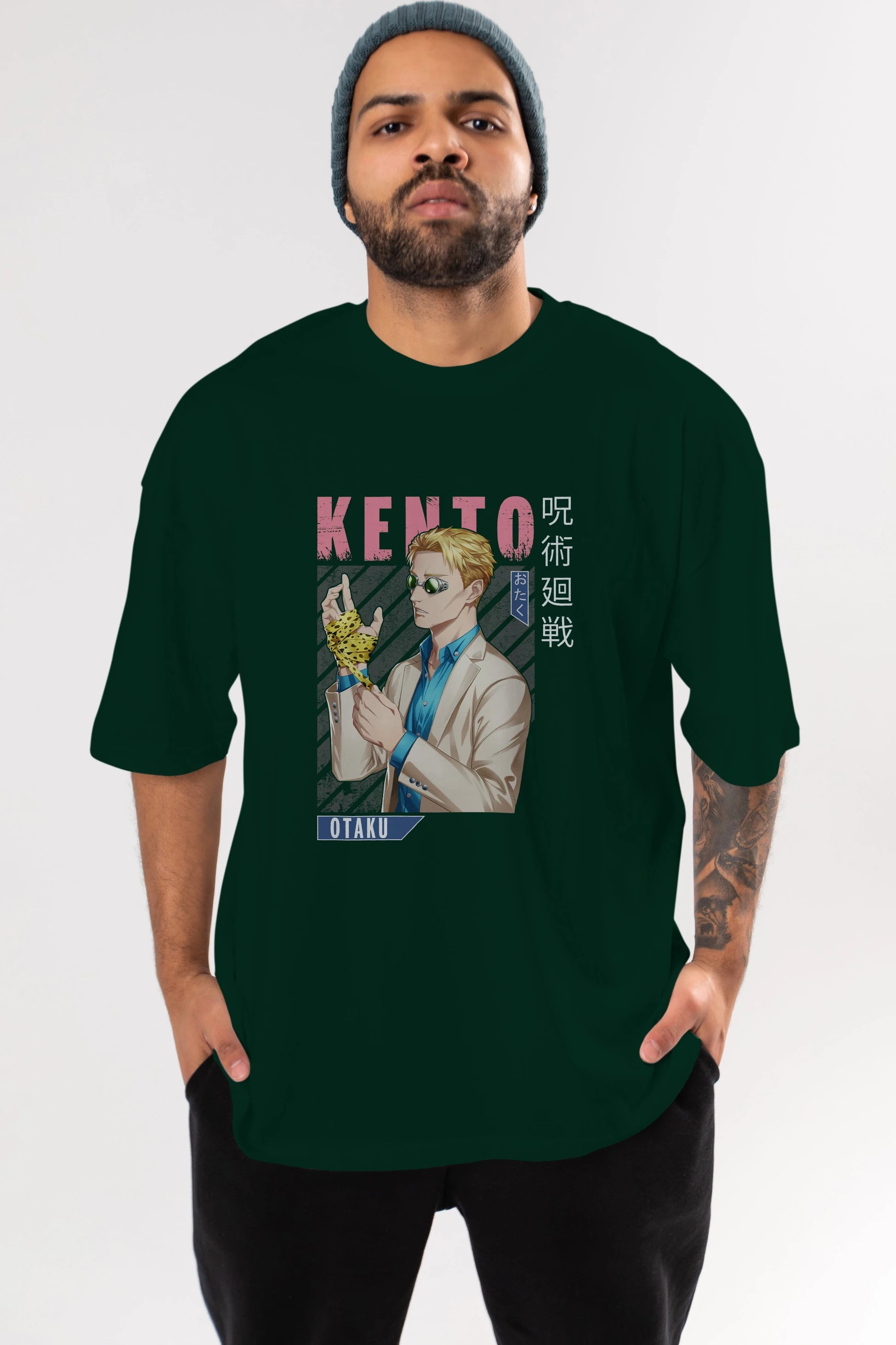 Kento Nanami Anime Ön Baskılı Oversize t-shirt %100 pamuk Erkek Kadın Unisex